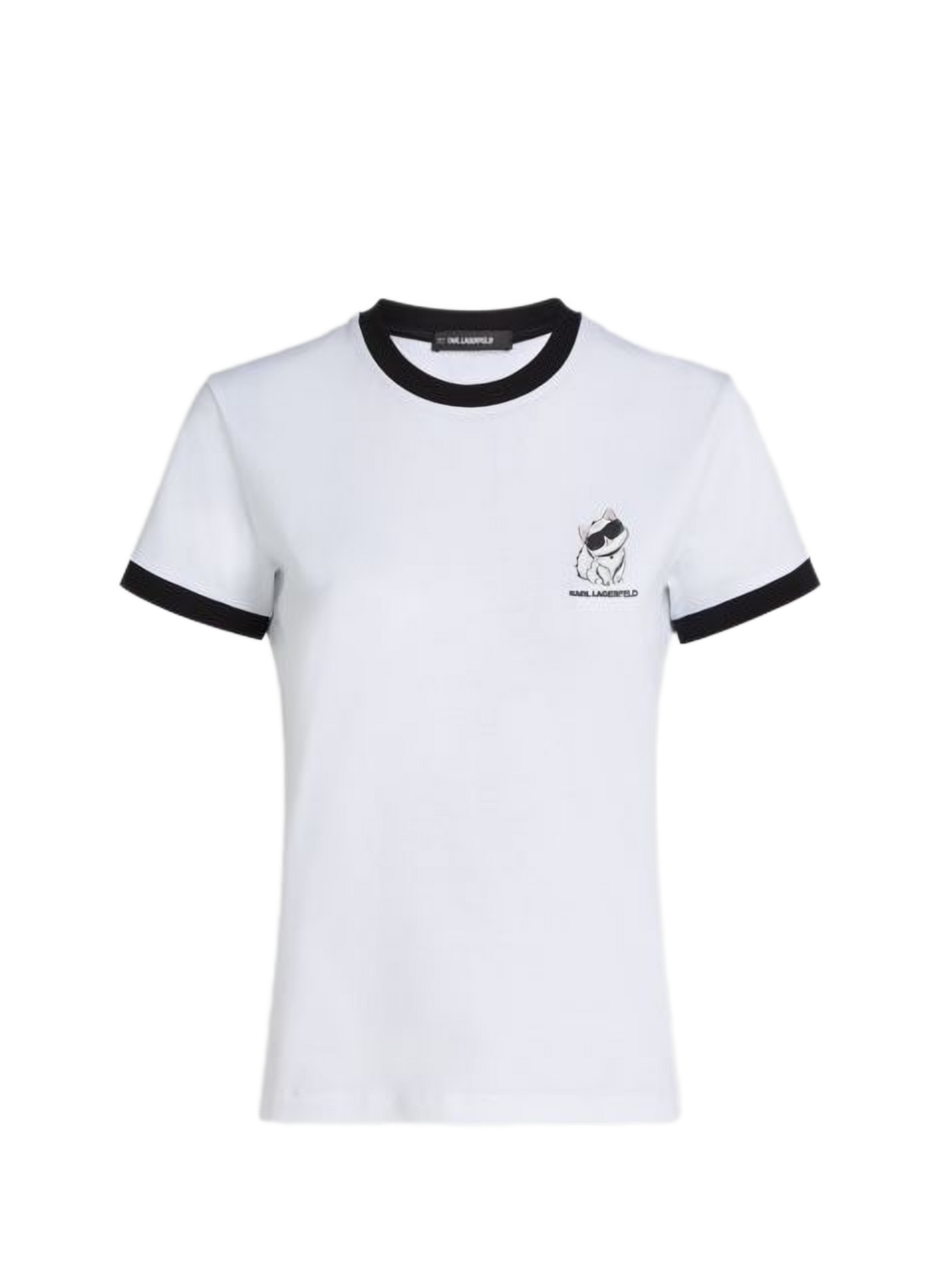 Round neck cotton t-shirt KARL LAGERFELD White