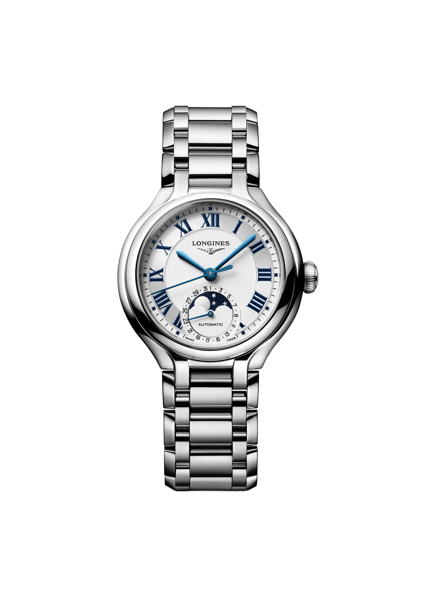 Montre automatique Longines PrimaLuna en acier inoxydable LONGINES Blanc