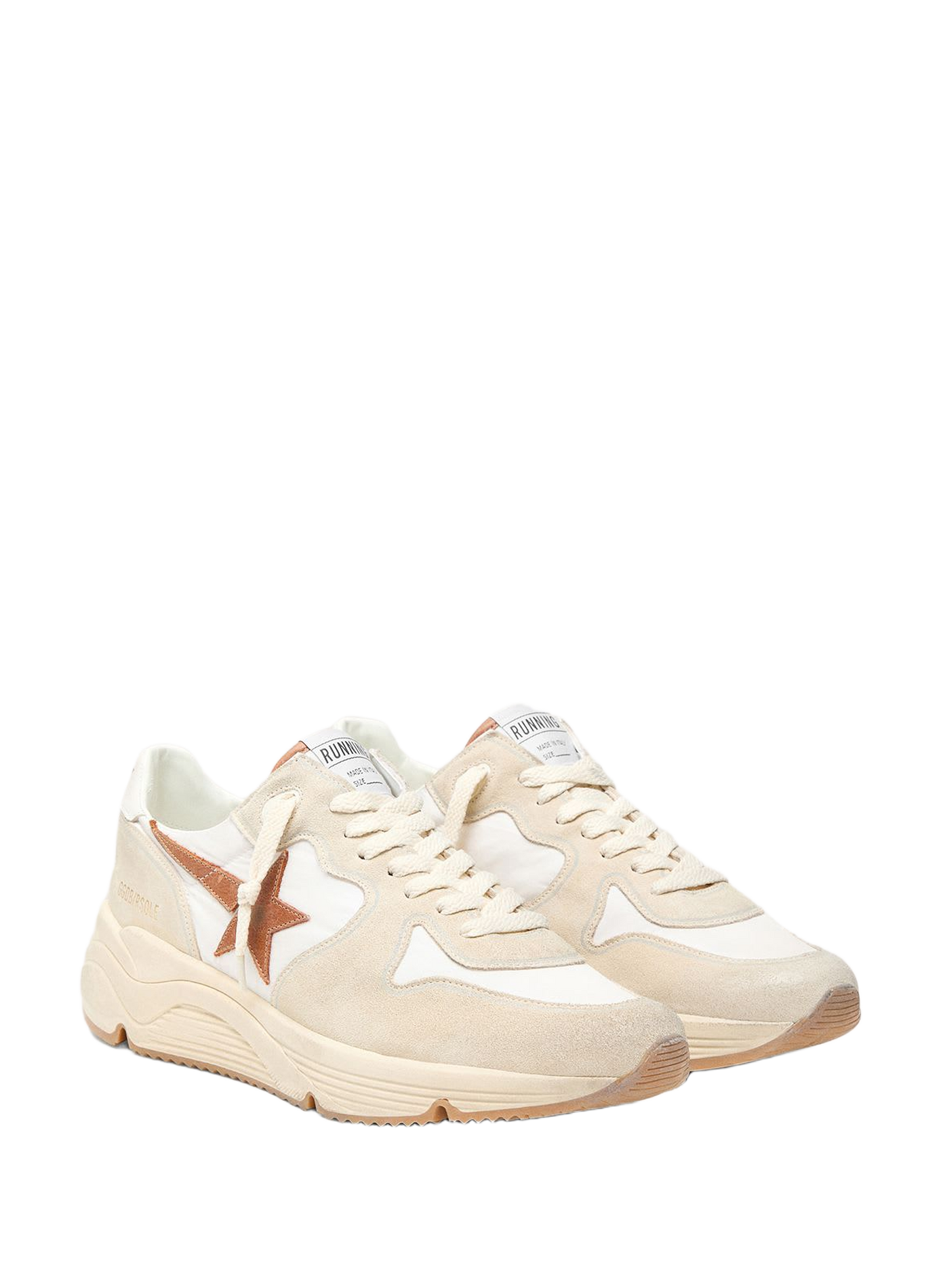 Two-tone mixed leather sneakers GOLDEN GOOSE White