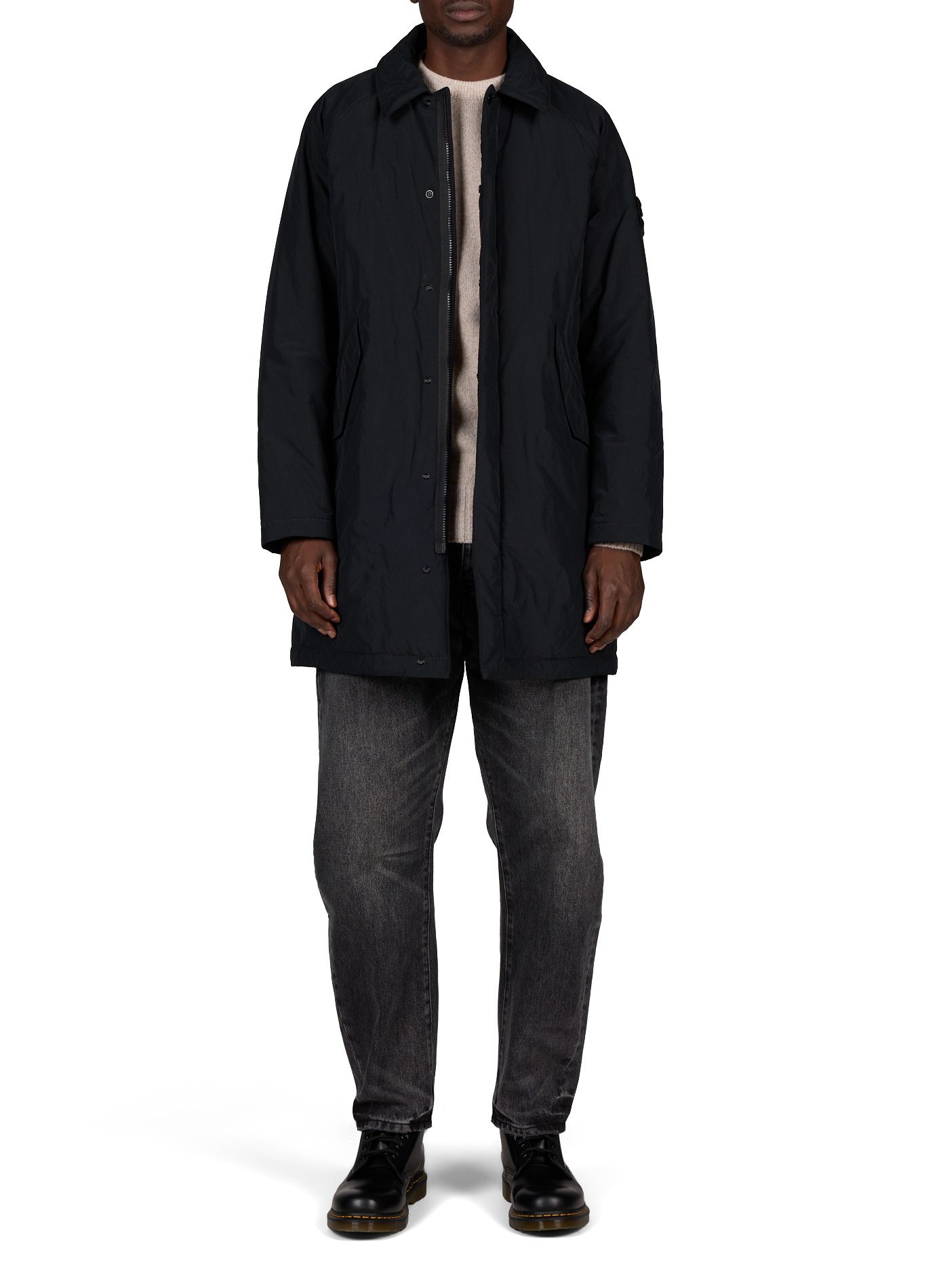 Mantel mit Reißverschluss-Kragen STONE ISLAND Schwarz