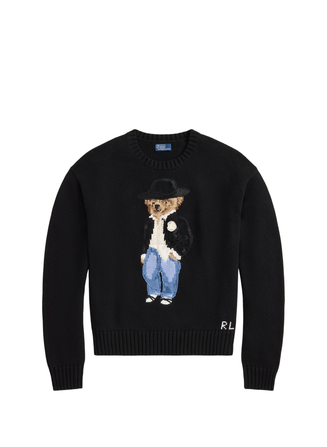 Straight crew-neck printed sweater POLO RALPH LAUREN Black
