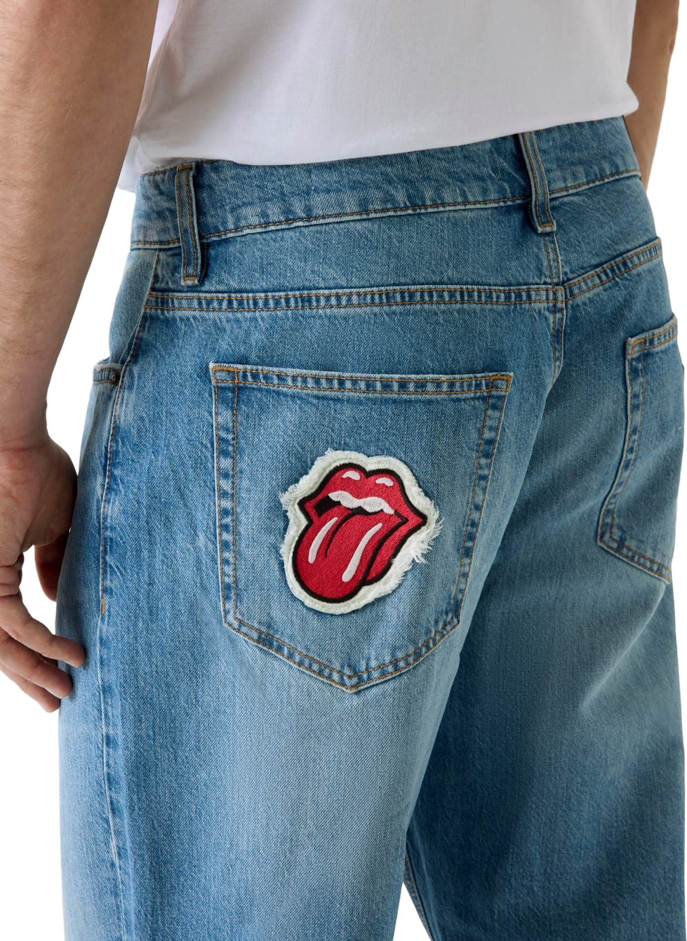 Straight-leg jeans with cotton-blend embroidery GUESS Blue