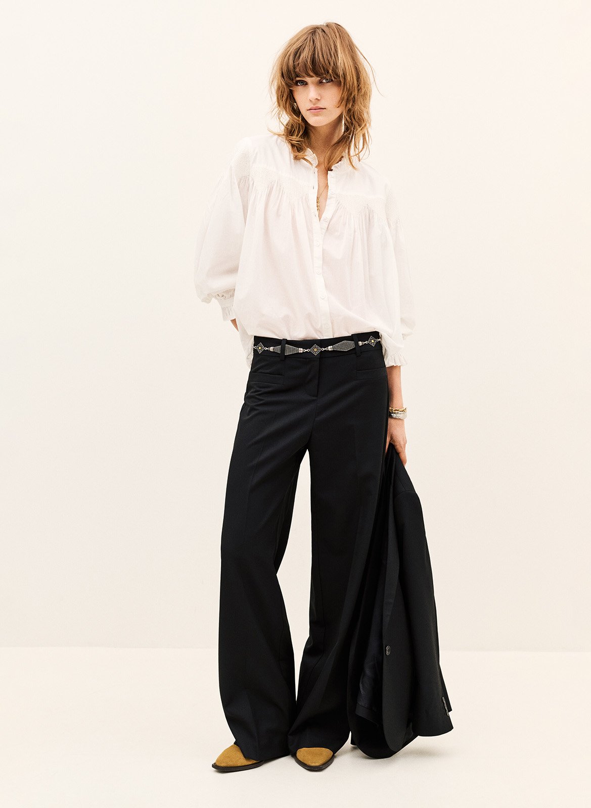 Effen rechte pantalon in pistachekleur BA&SH Zwart