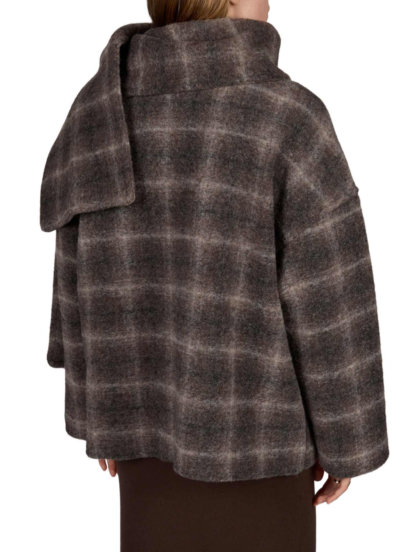 Oversized checked jacket OBJECT Brown