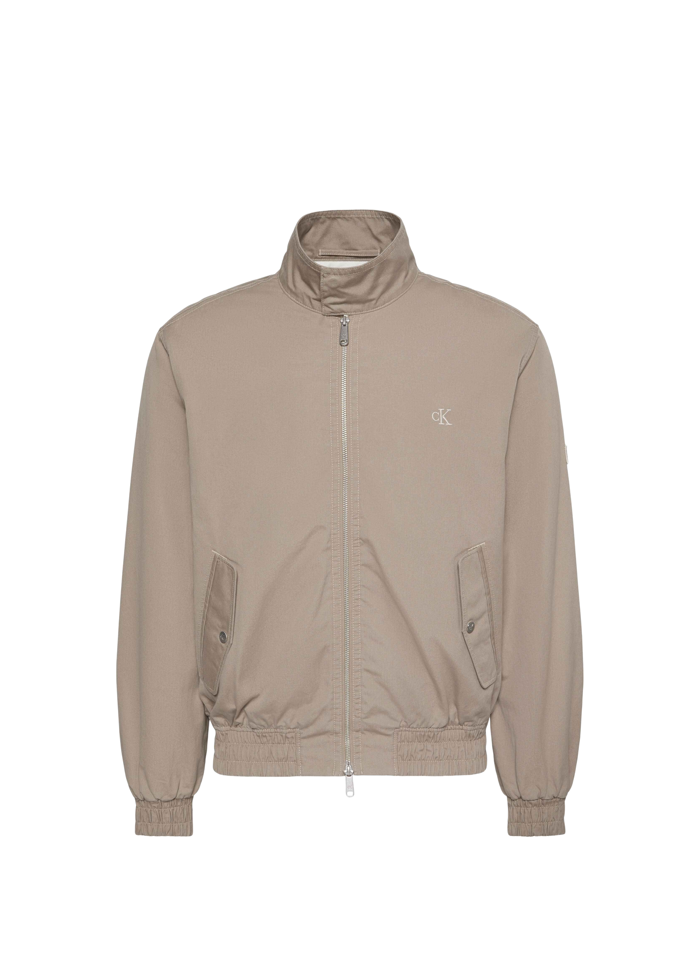 Blouson droit col montant en coton CALVIN KLEIN Beige