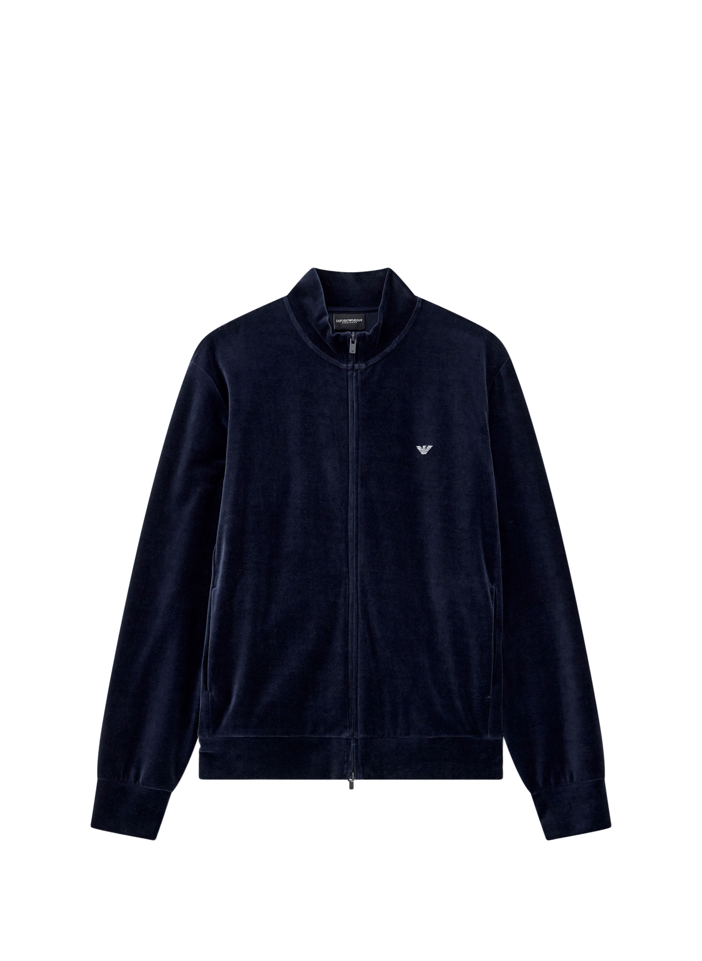 Logo Cotton-Blend Jacket EMPORIO ARMANI Blue
