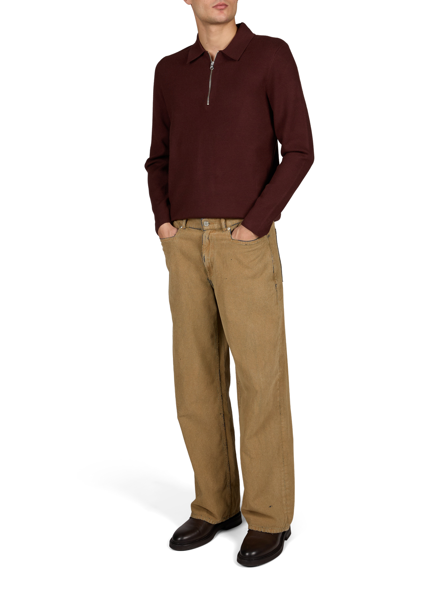 Leichter Pullover mit klassischem Kragen SAMSOE SAMSOE Braun