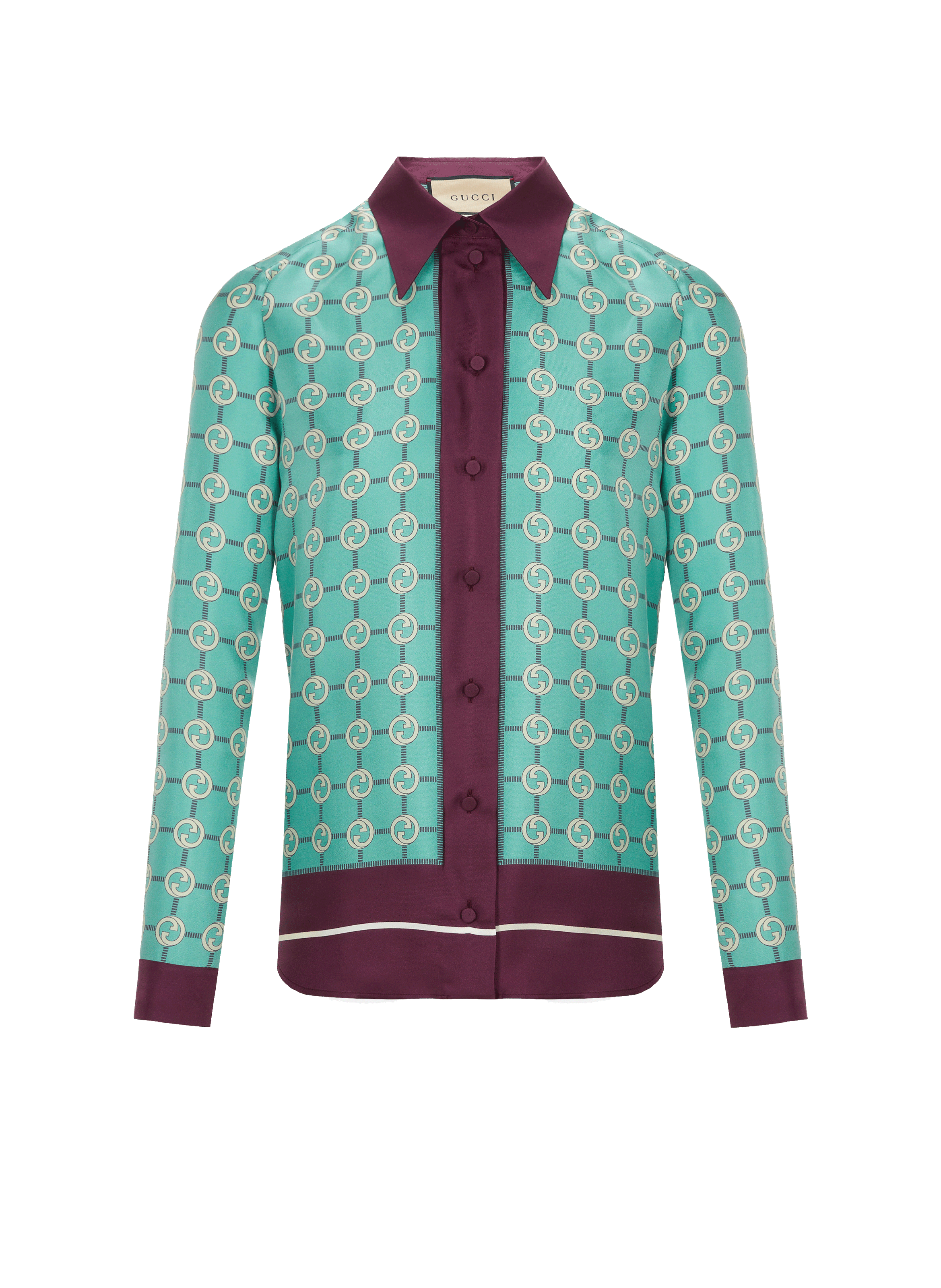 GUCCI Chemise à imprimé GG en soie Multicolore