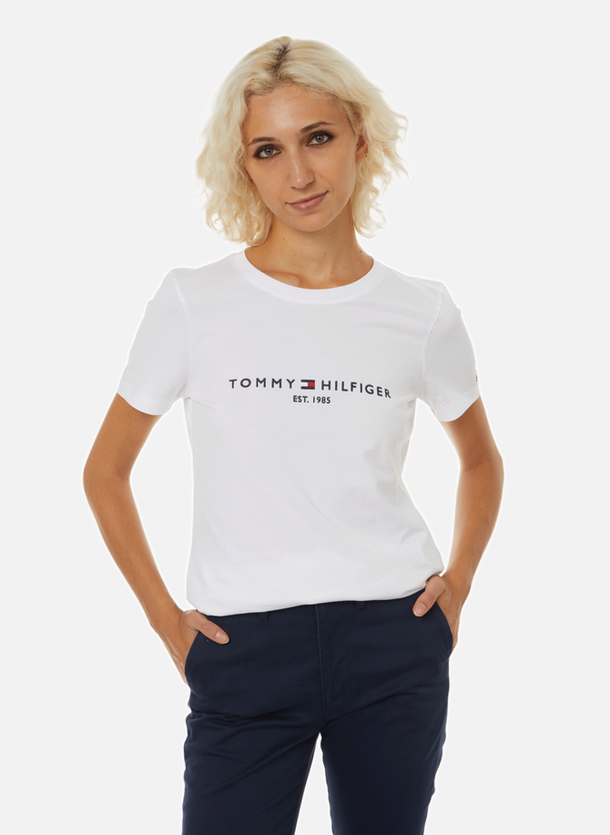 T-shirt col rond en coton organique TOMMY HILFIGER