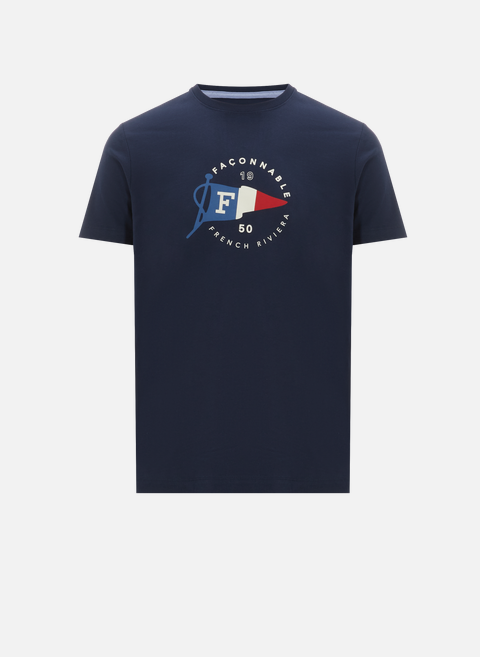 T-shirt en coton BleuFACONNABLE 