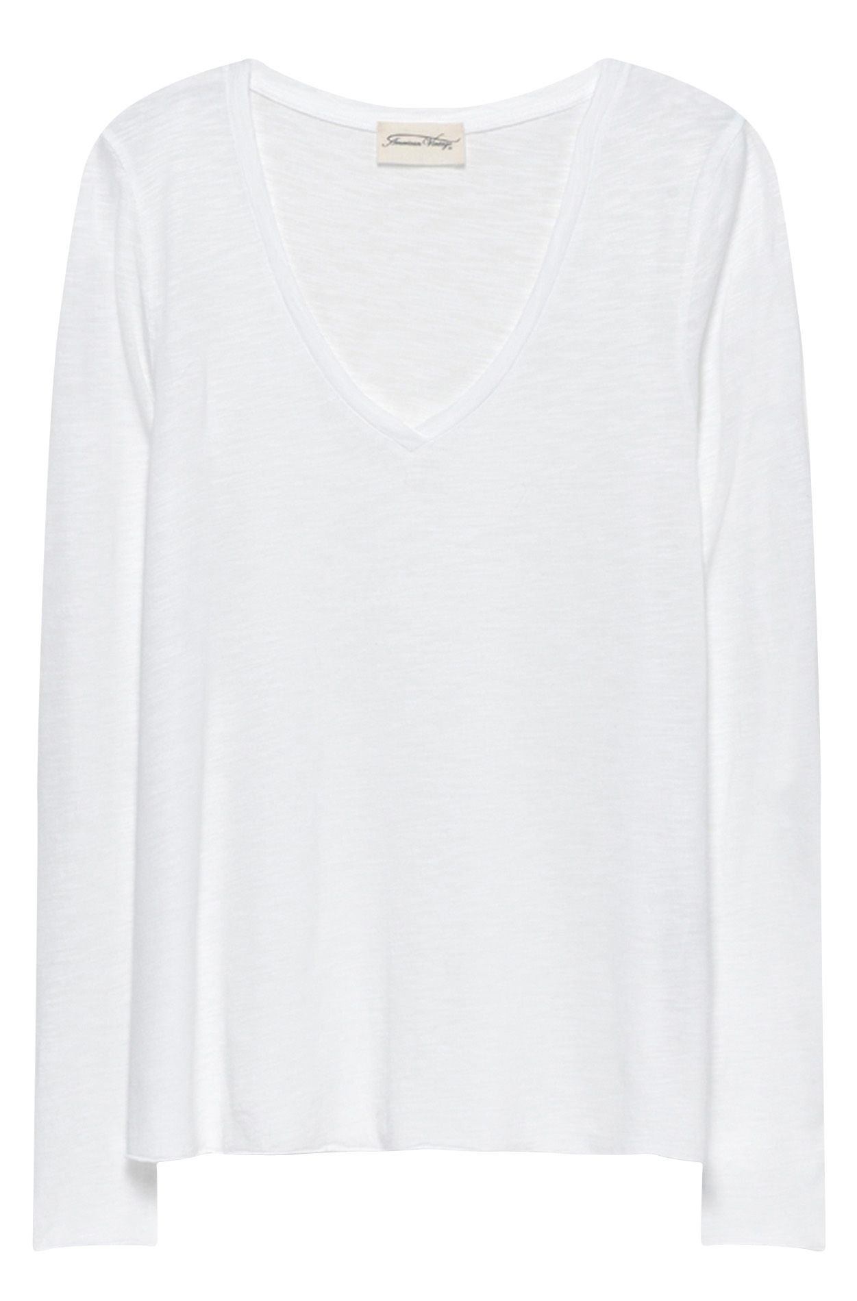 Tee-shirt col v en coton mélangé jacksonville AMERICAN VINTAGE Blanc