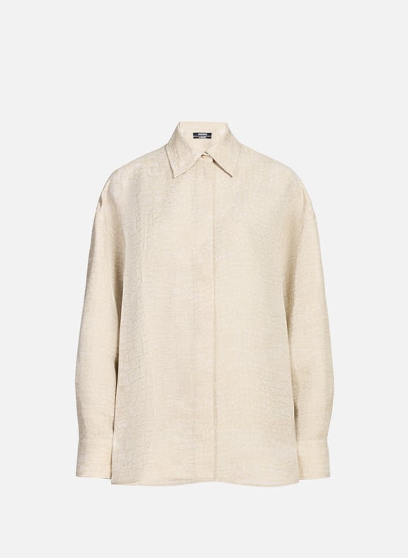La chemise Pasadena en lien mélangé Beige by JACQUEMUS JACQUEMUS La chemise Pasadena en lien mélangé Beige