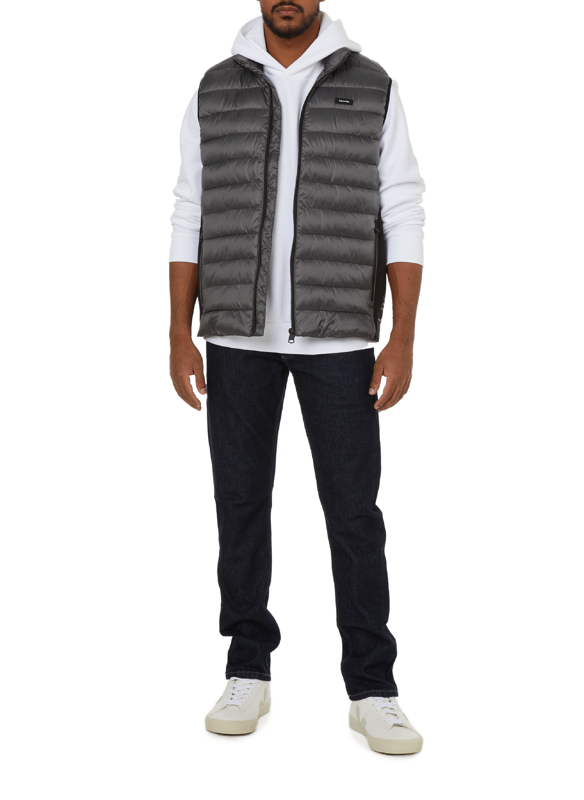 Hoodie en coton mélangé CALVIN KLEIN Blanc