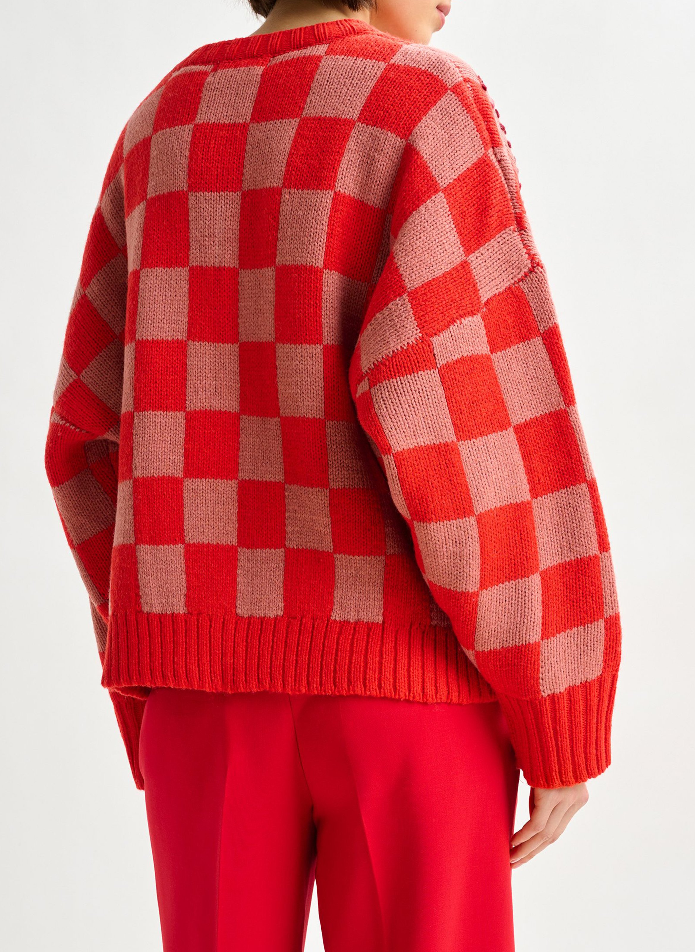 Pull droit col rond en laine mélangée inter ESSENTIEL ANTWERP Rouge