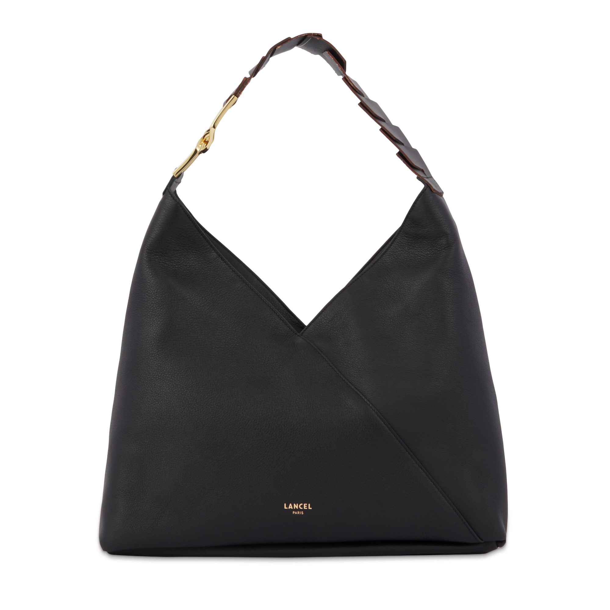 Sac hobo zippé l pagode de lancel en cuir LANCEL Noir