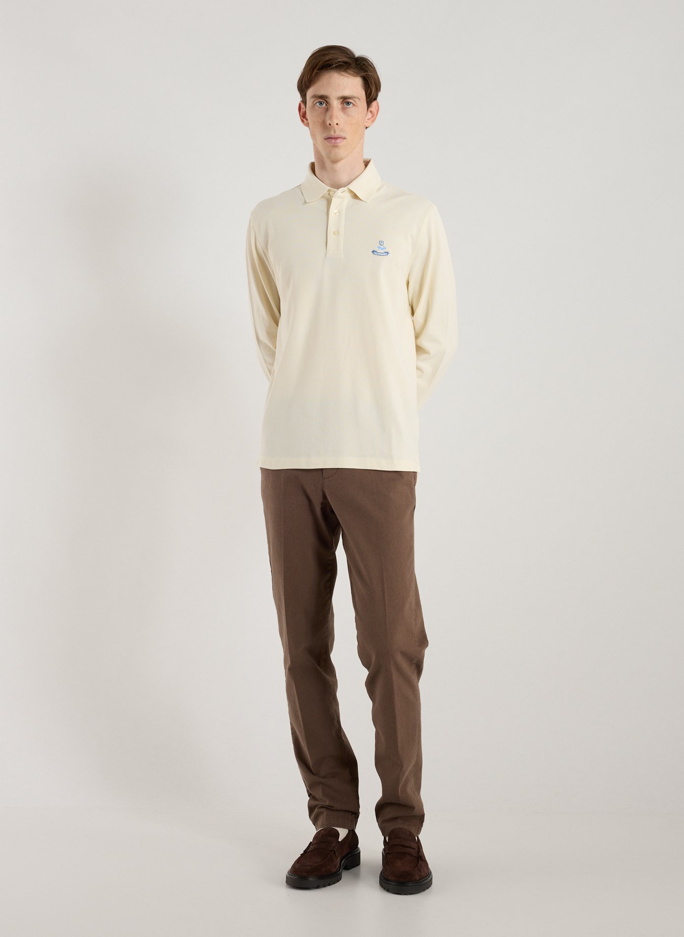 Polo à manches longues en coton FACONNABLE Blanc