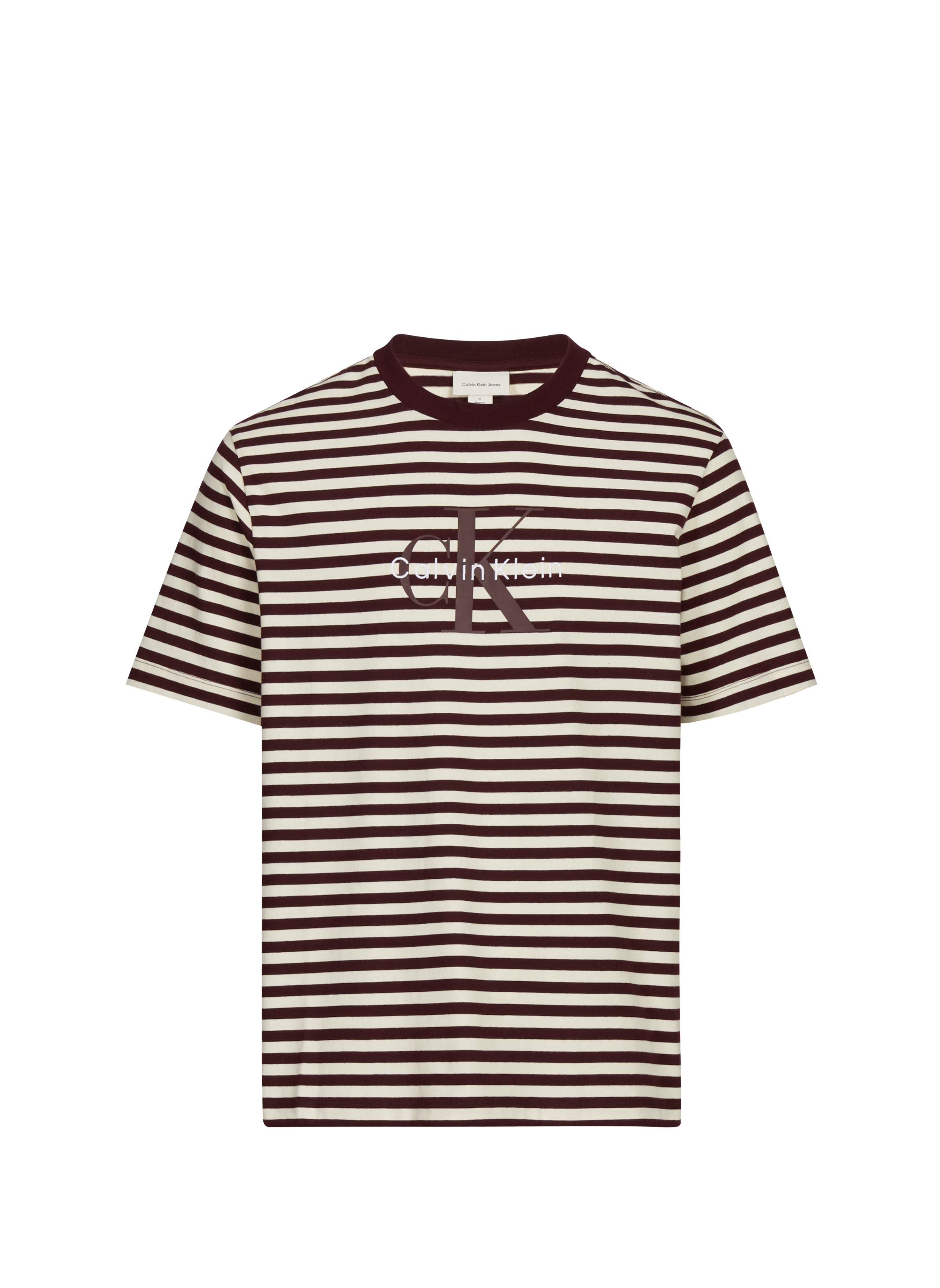 CALVIN KLEIN T-shirt rayé en coton Rouge