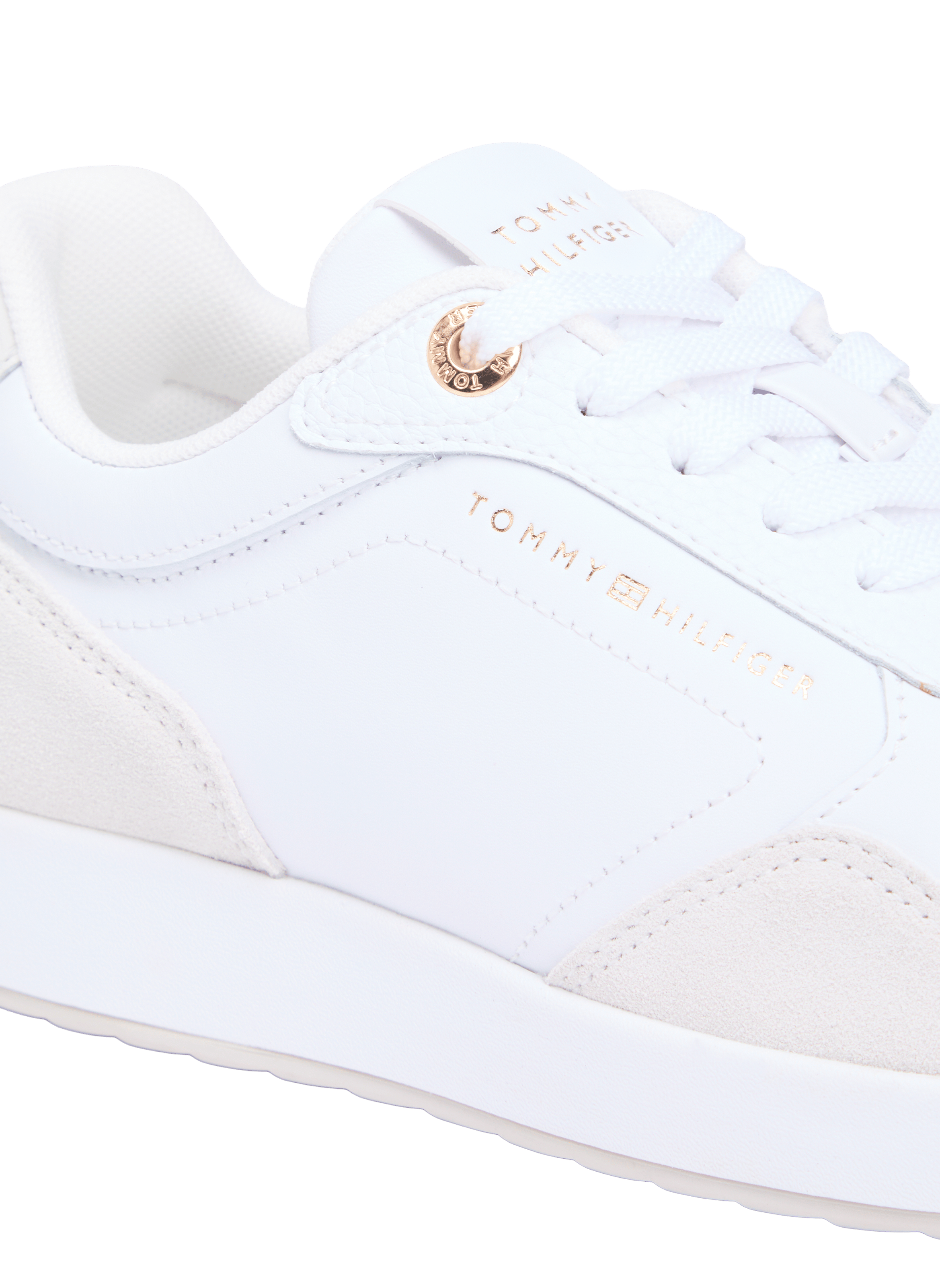 Low lace-up leather sneaker TOMMY HILFIGER White
