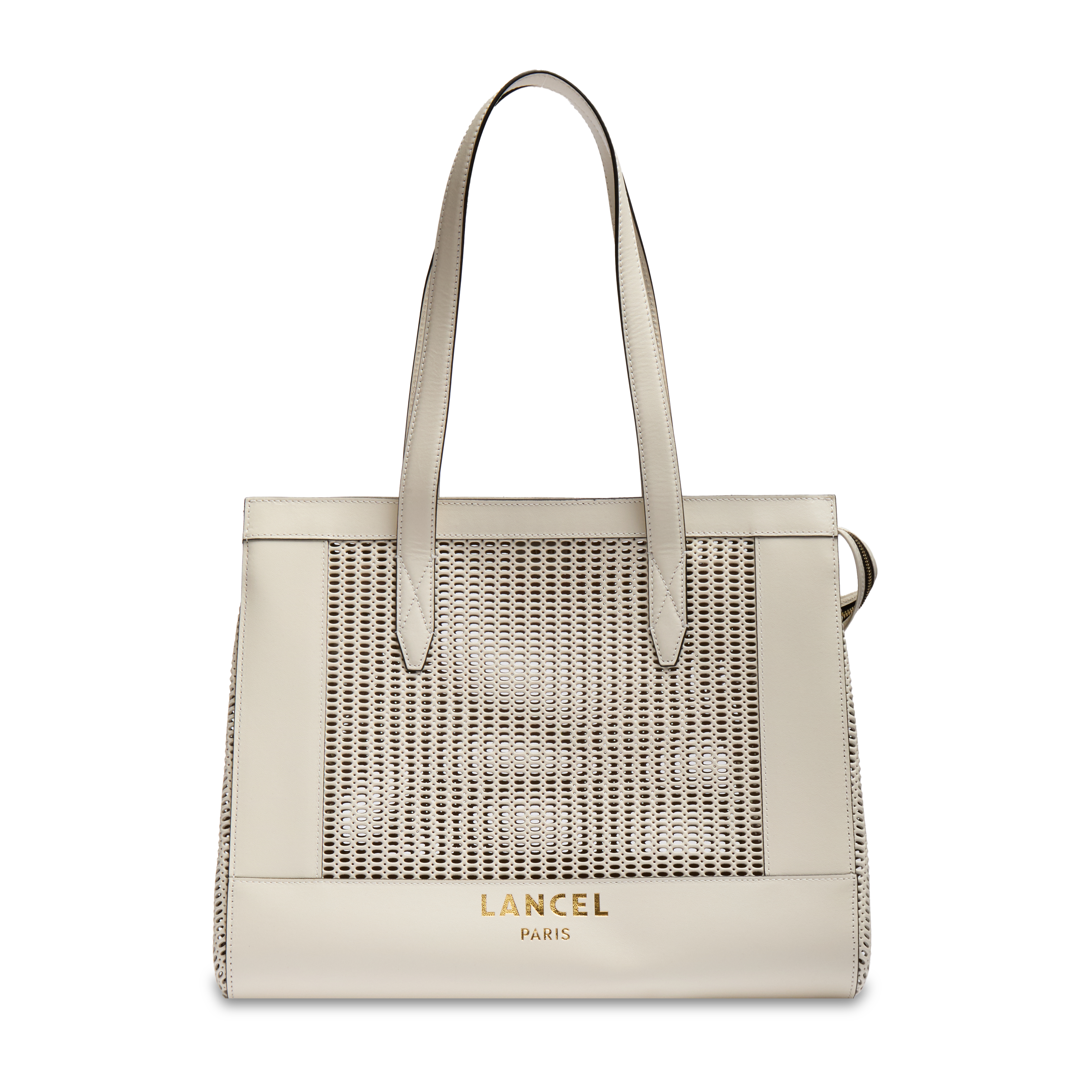 Sac cabas zippé l jour de lancel en cuir LANCEL Blanc