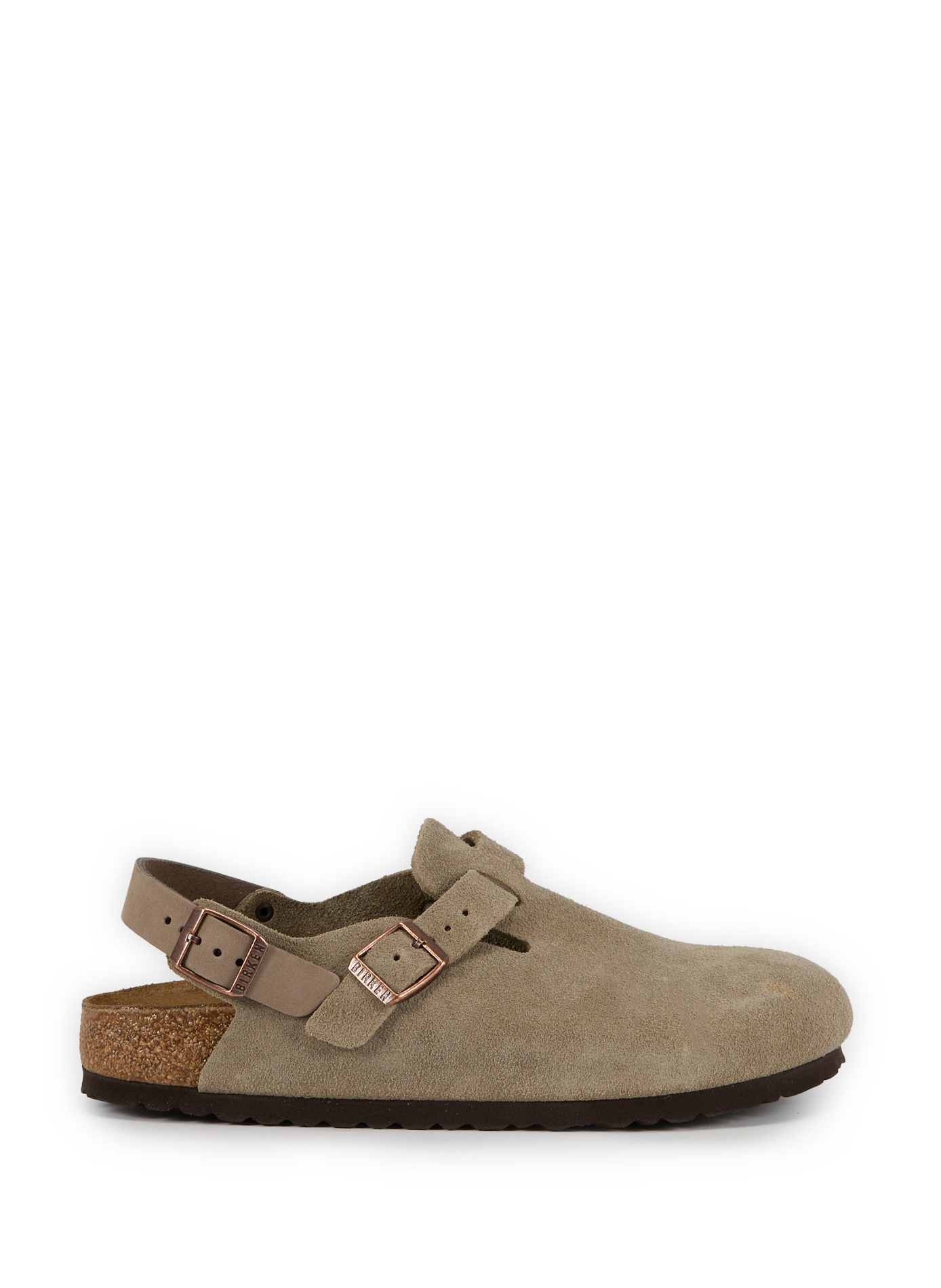BIRKENSTOCK Mules en cuir suédé Beige