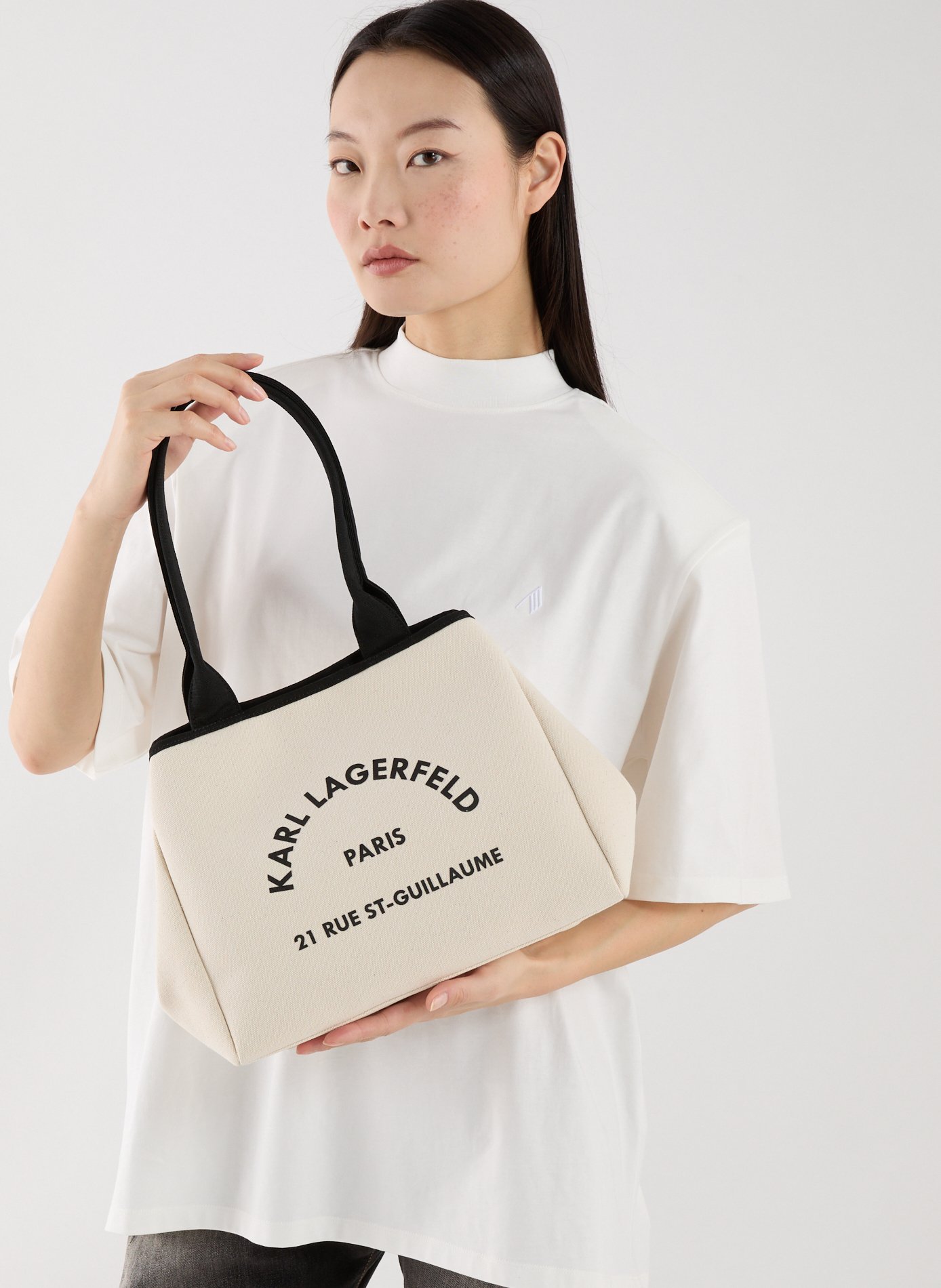 Handbag Rue St Guillaume KARL LAGERFELD Beige