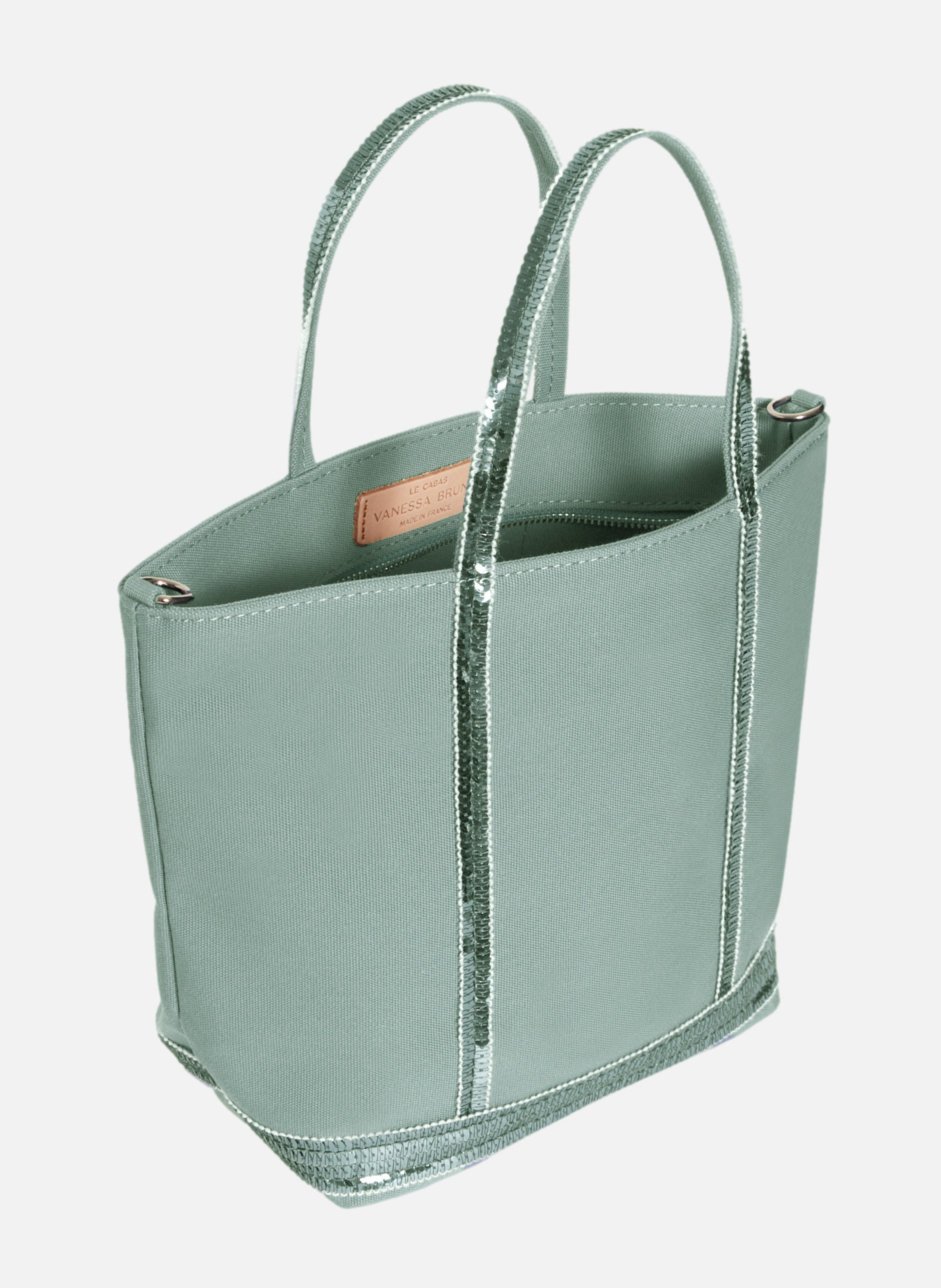 Cabas s zippé en toile VANESSA BRUNO Vert