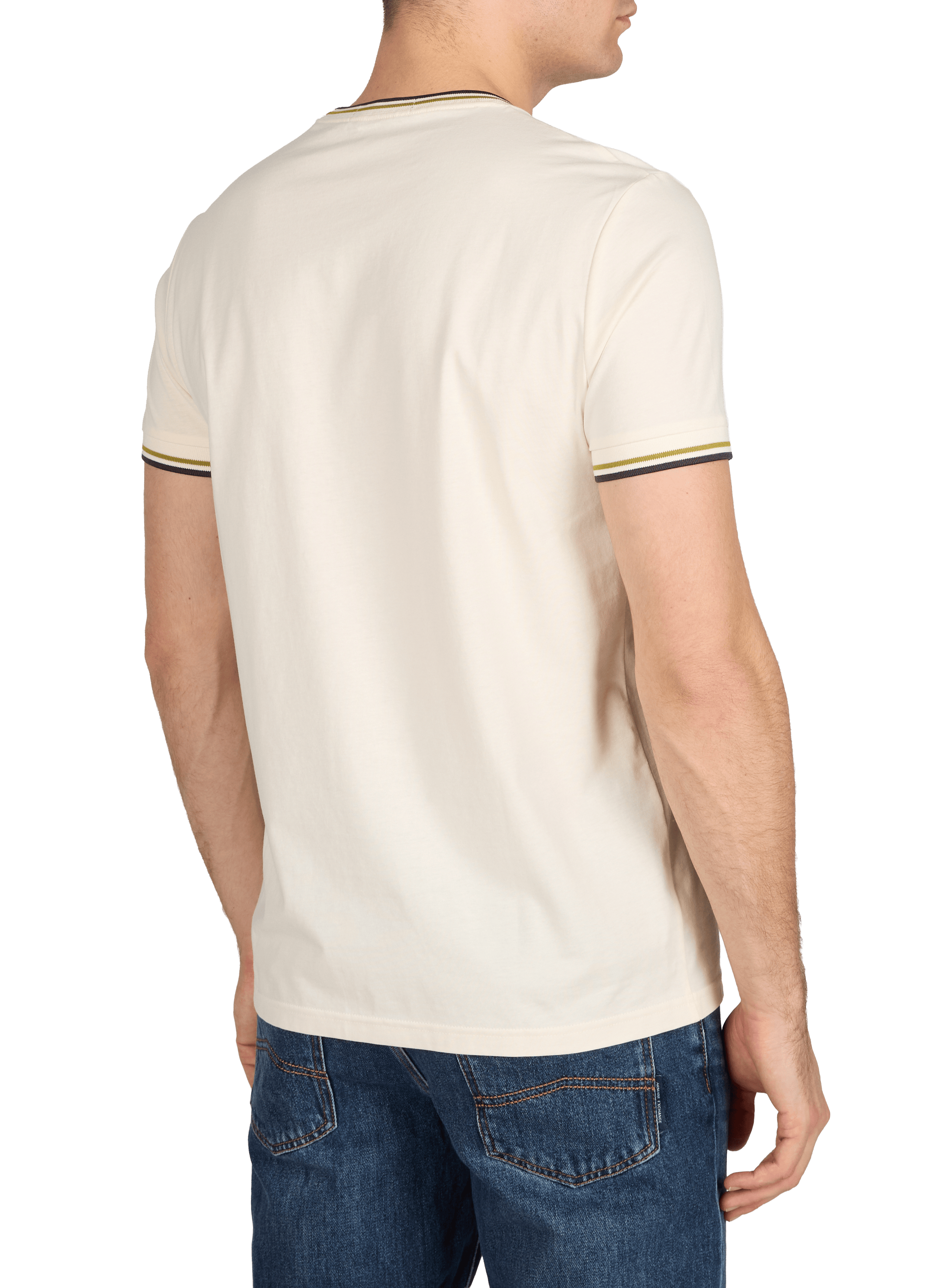 T-shirt uni à col rond en coton FRED PERRY Beige