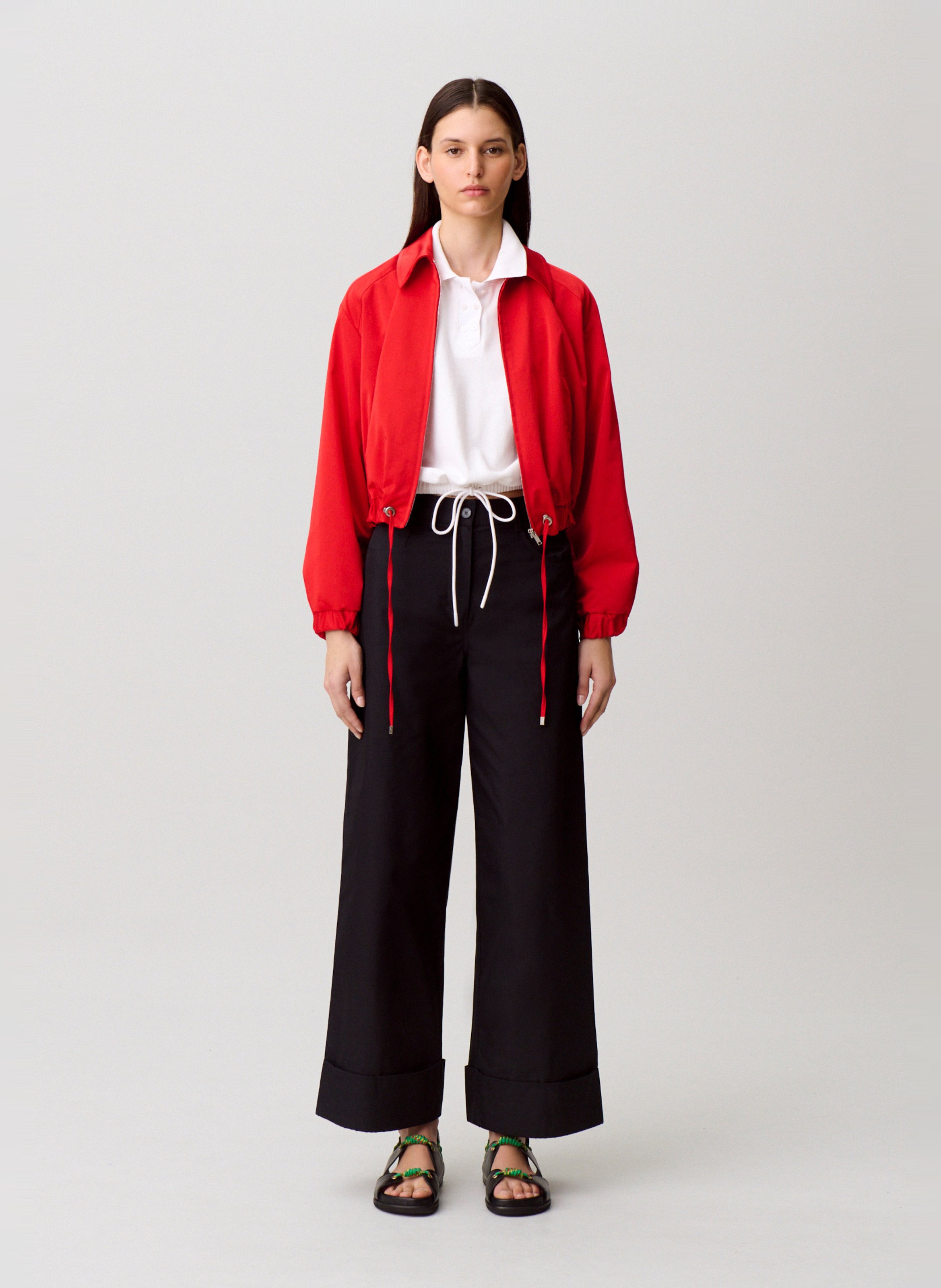 Pantalon large en coton mélangé CLAUDIE PIERLOT Bleu