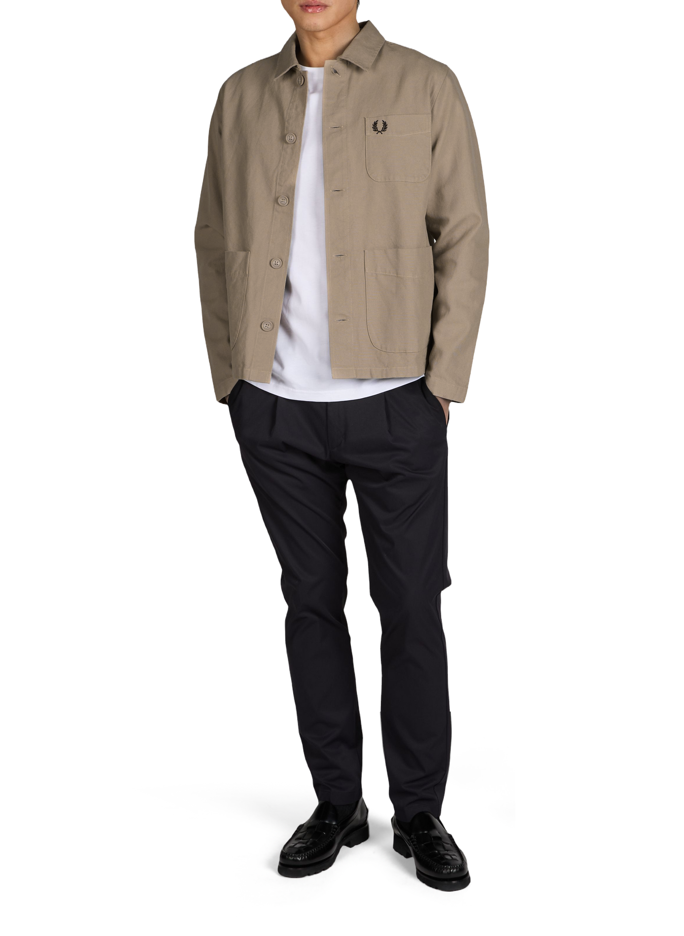 Jacket with classic cotton collar FRED PERRY Beige