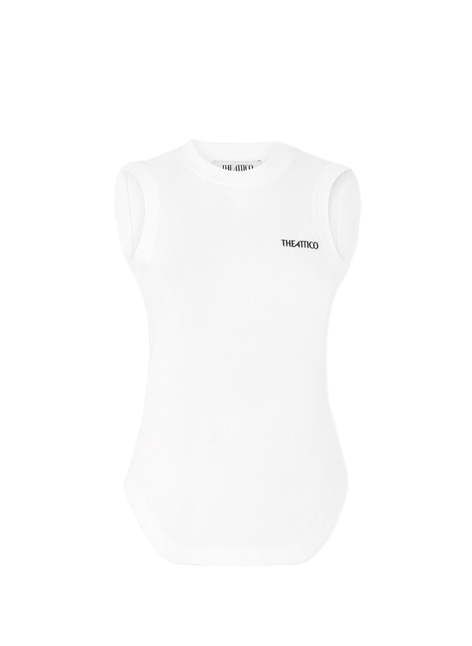 Top sans manches à logo en coton THE ATTICO Blanc