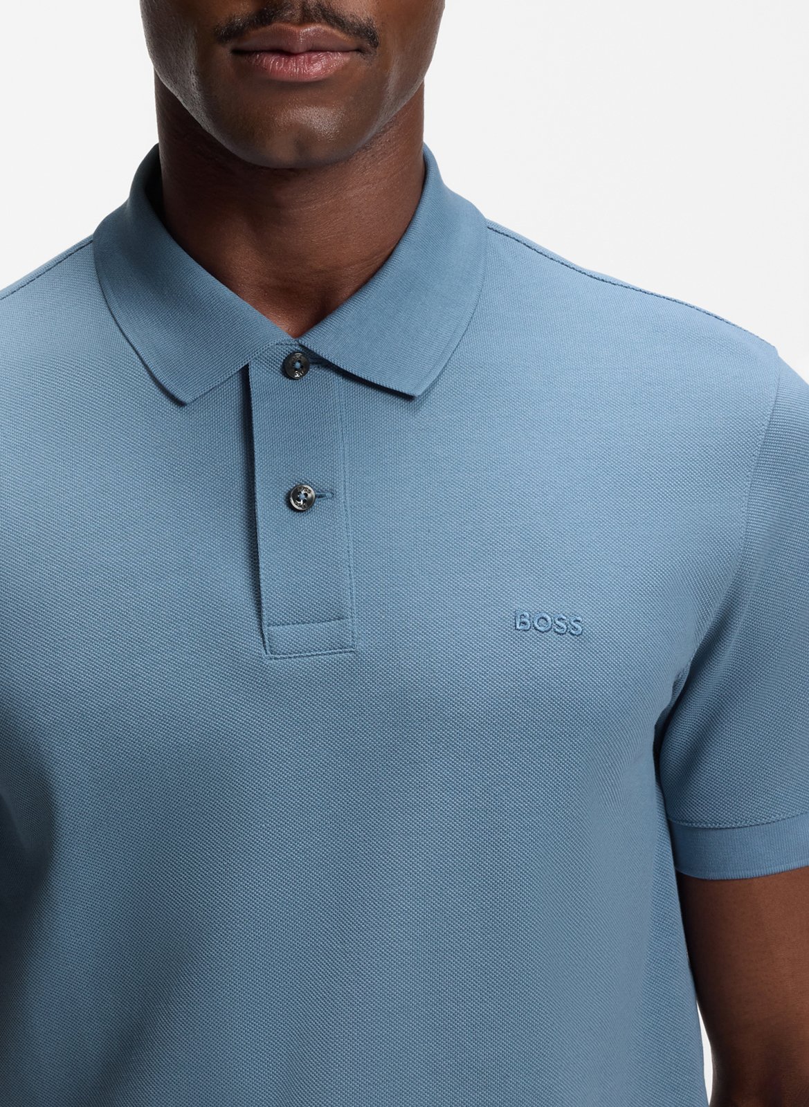 Polo manches courtes droit uni BOSS Bleu