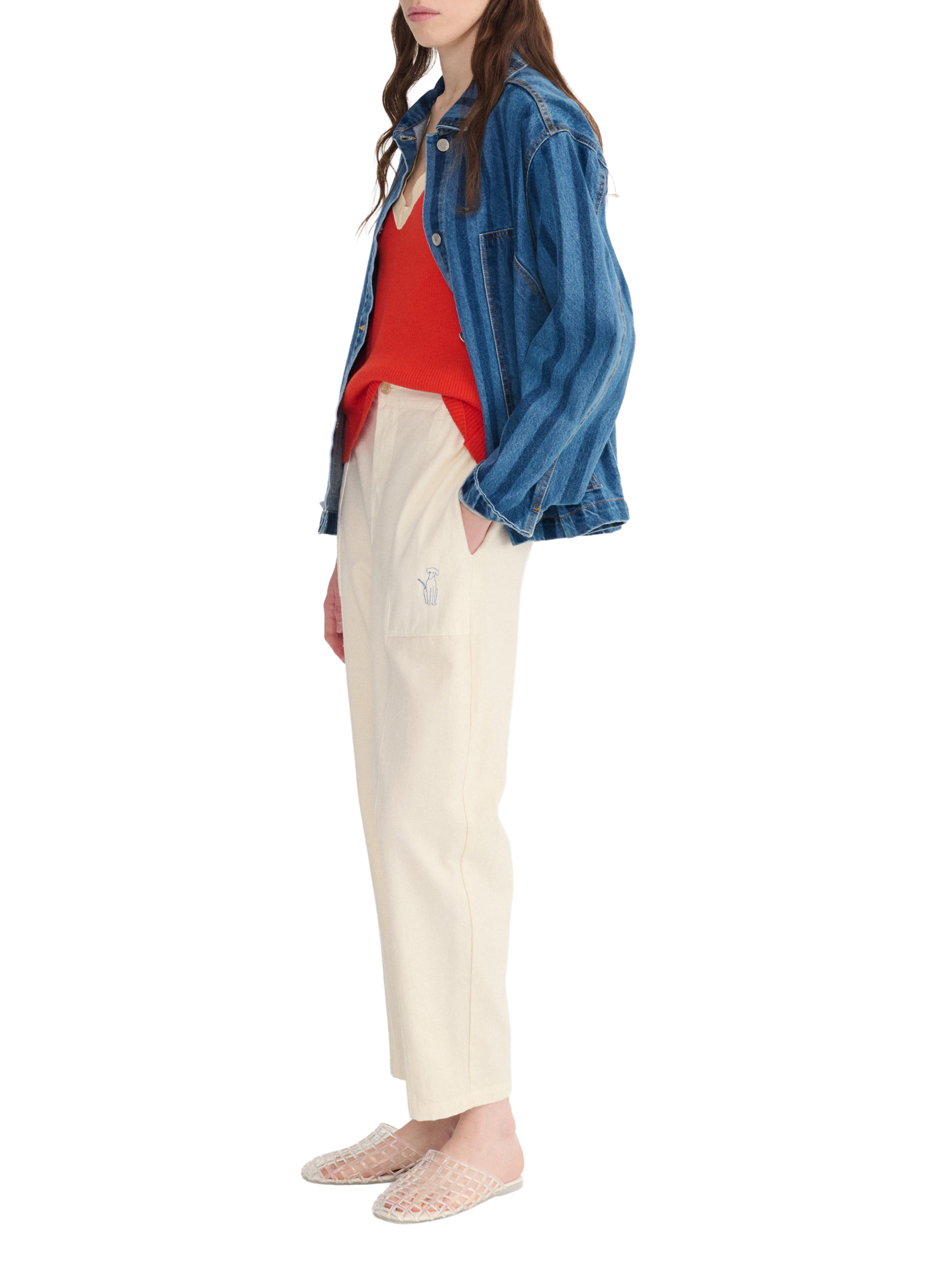 Pantaloni diritti e casual con logo BOBO CHOSES Beige