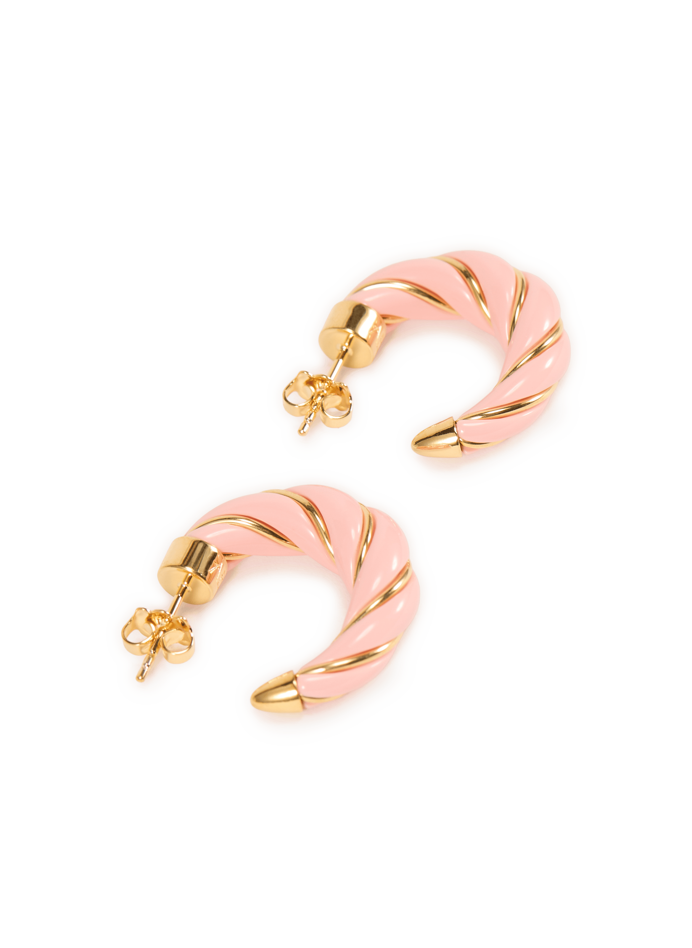 Boucles d'oreilles torsadées Diana AURELIE BIDERMANN Rose