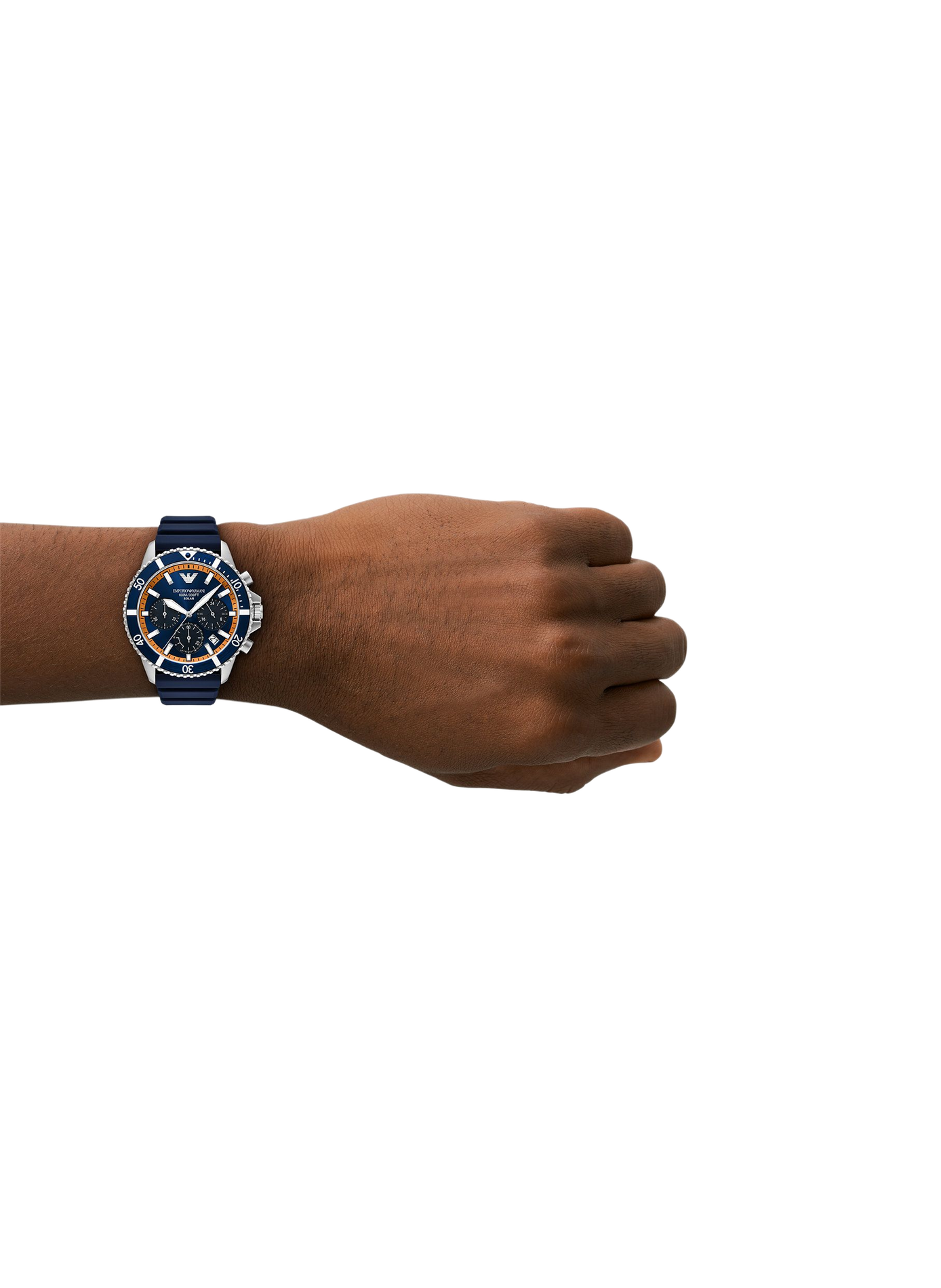 Montre quartz World Explorer en silicone ARMANI MONTRES Bleu