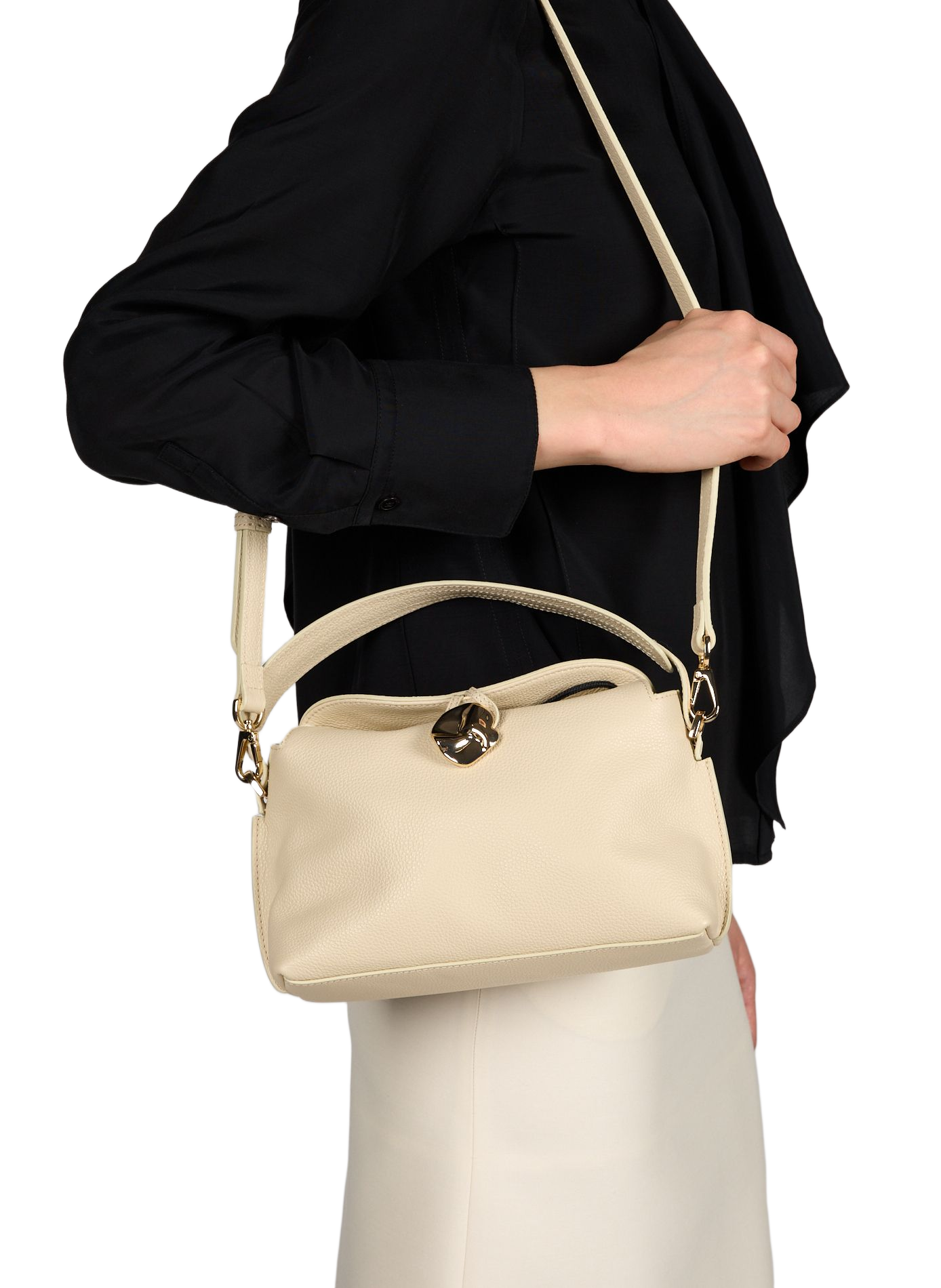 Sac à main Hanna Mini en cuir FLATTERED Beige
