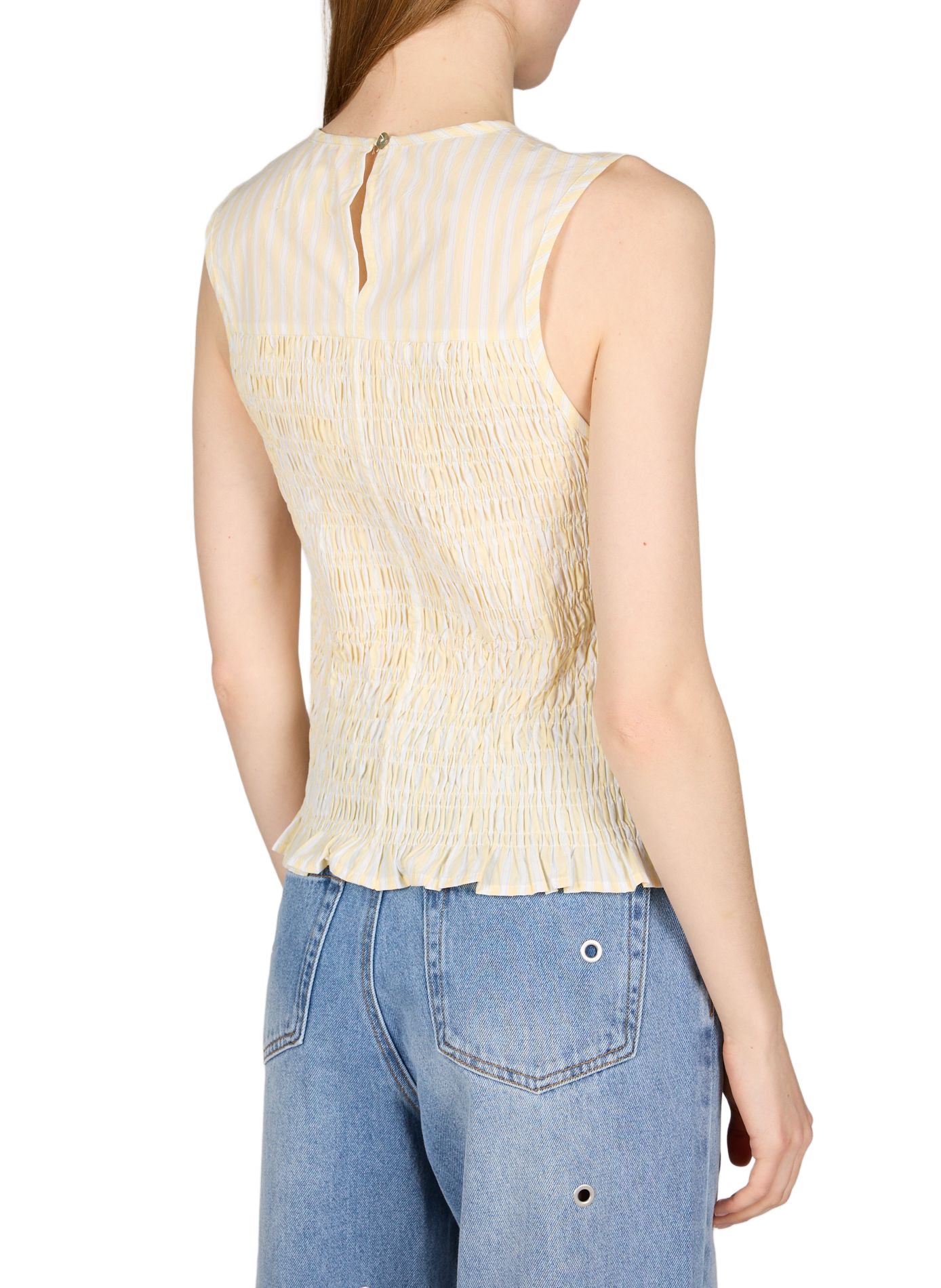 Smocked Cotton Cerise Top GARANCE Yellow