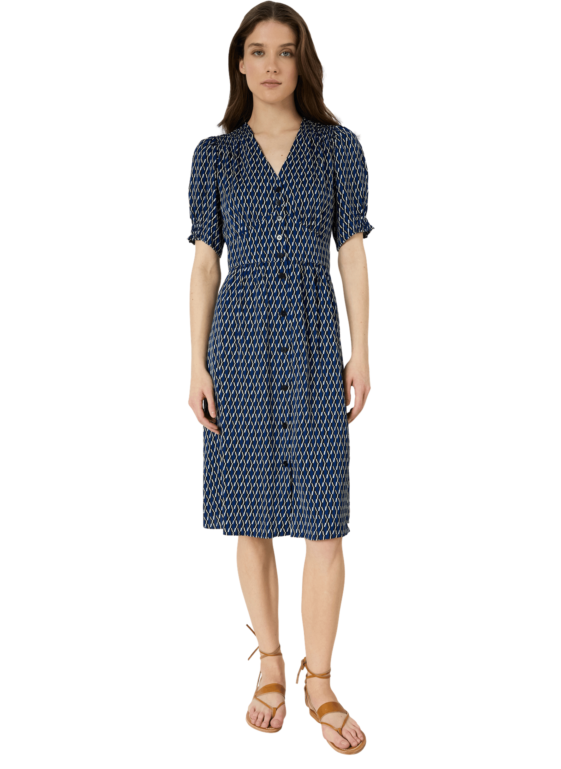 Robe cintrée à imprimé graphique - rihanne GERARD DAREL Bleu