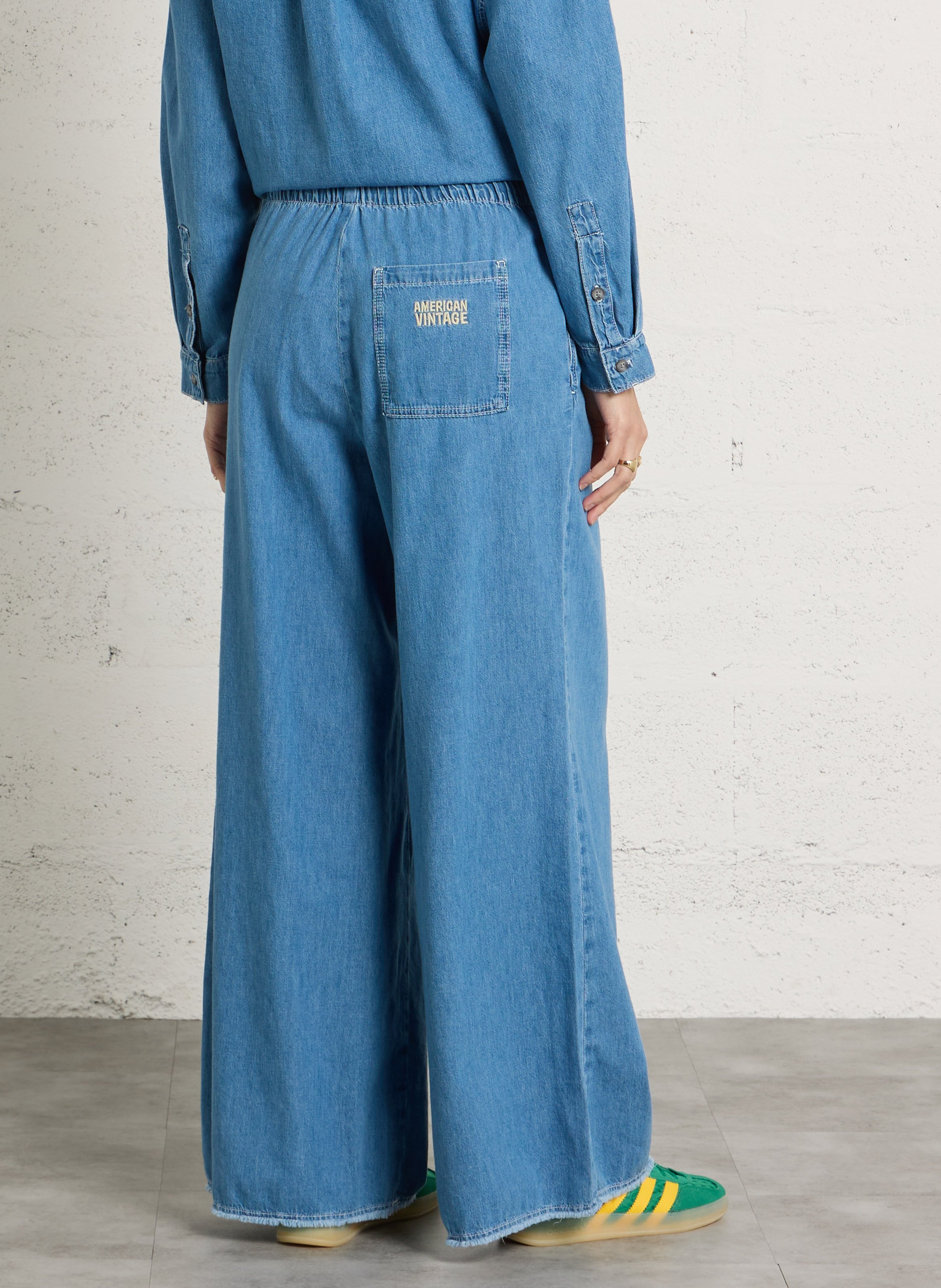 Jean large taille haute en coton izeway AMERICAN VINTAGE Bleu