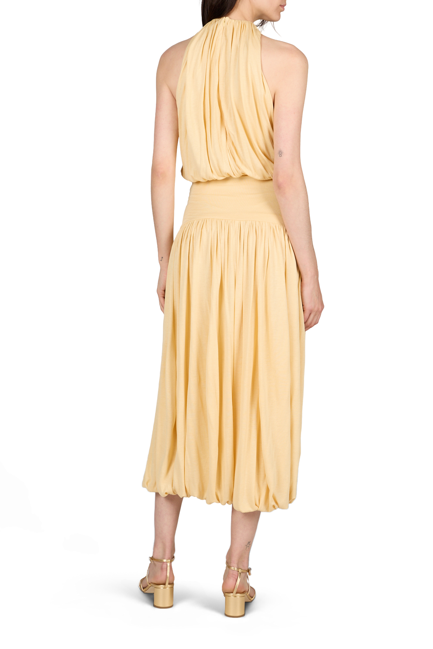 Sleeveless ruched dress TOTEME Yellow
