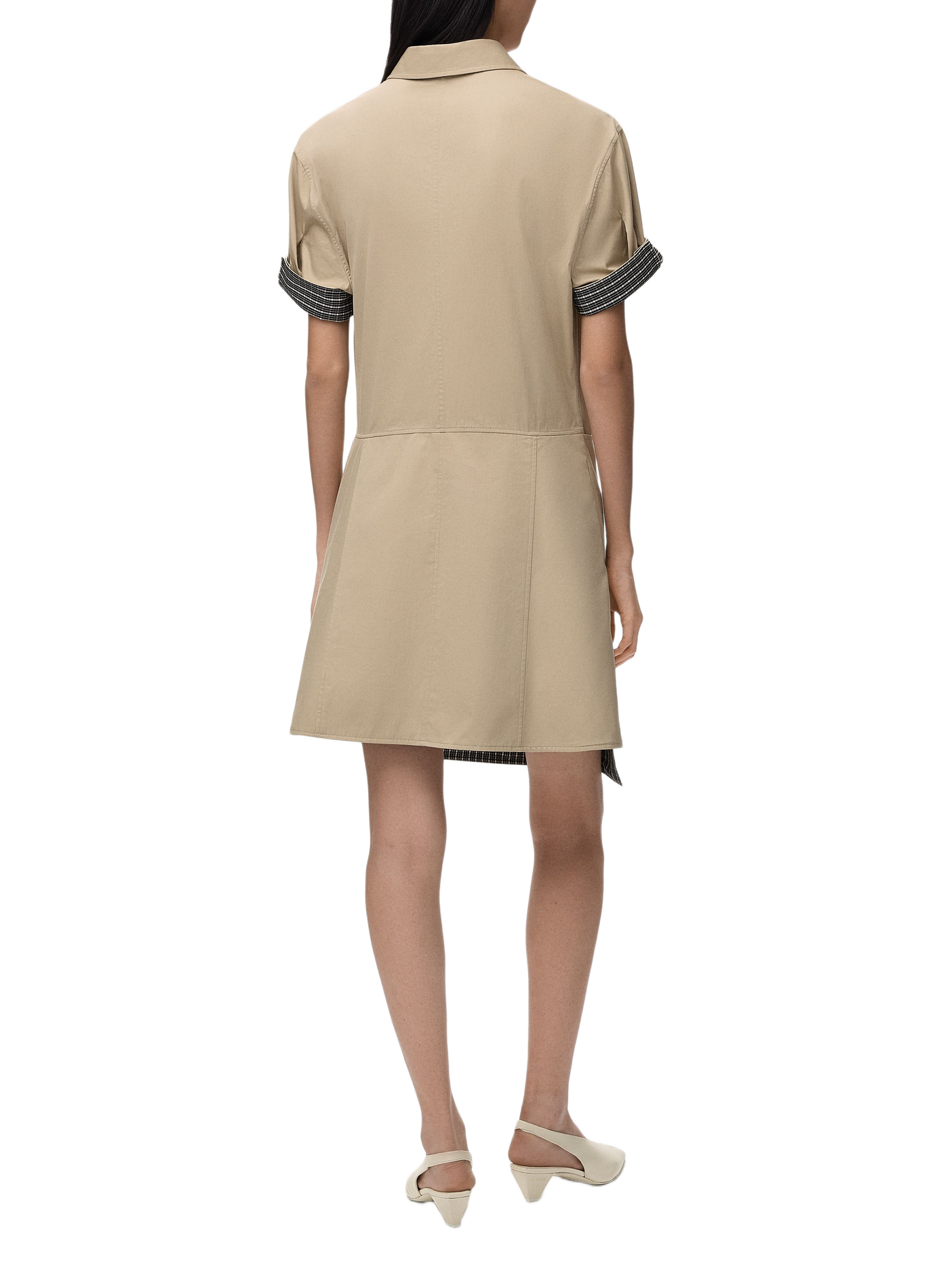 Short wrap dress in cotton and silk LOEWE Beige