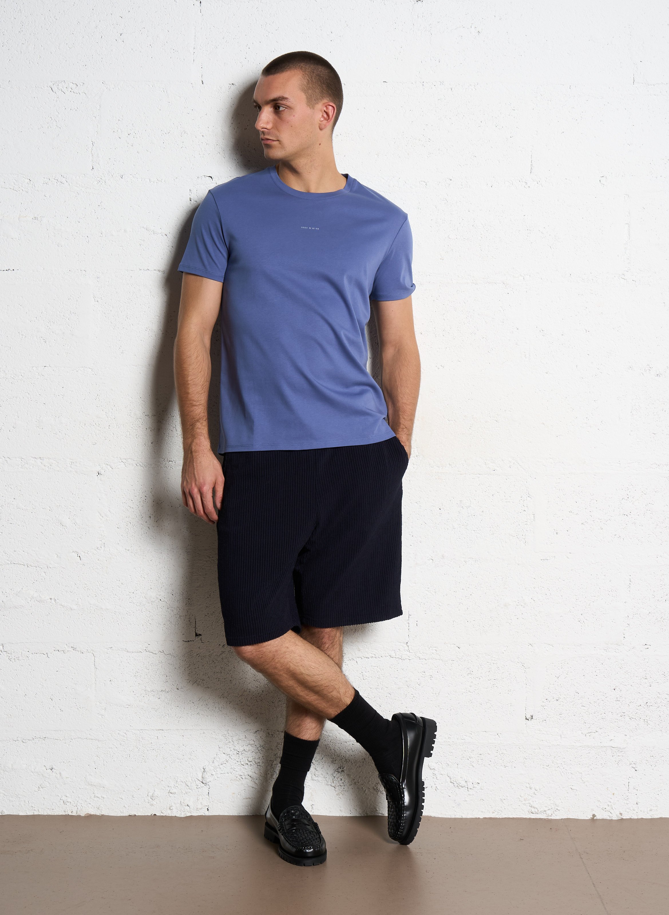 Tee-shirt col rond en coton IKKS Bleu