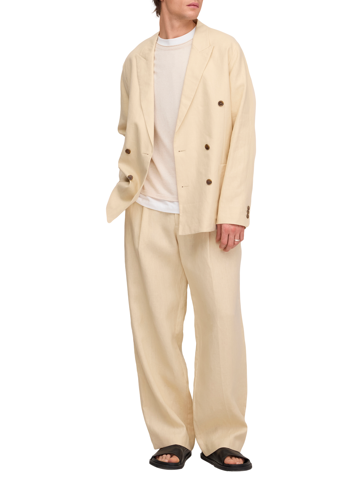 Kreuzförmiger Leinenblazer NN.07 Beige