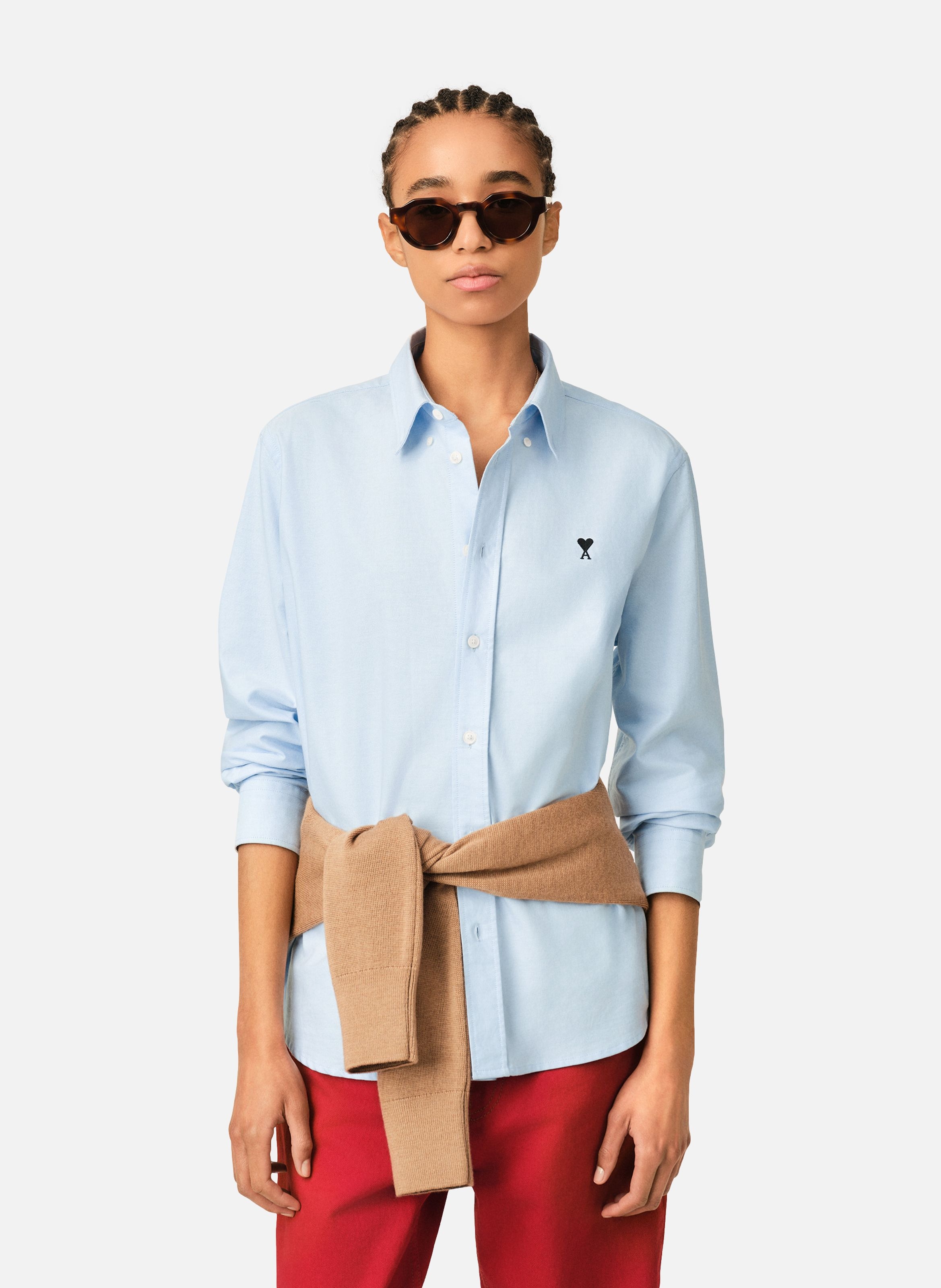 Chemise unisexe en coton ami de coeur AMI PARIS Bleu