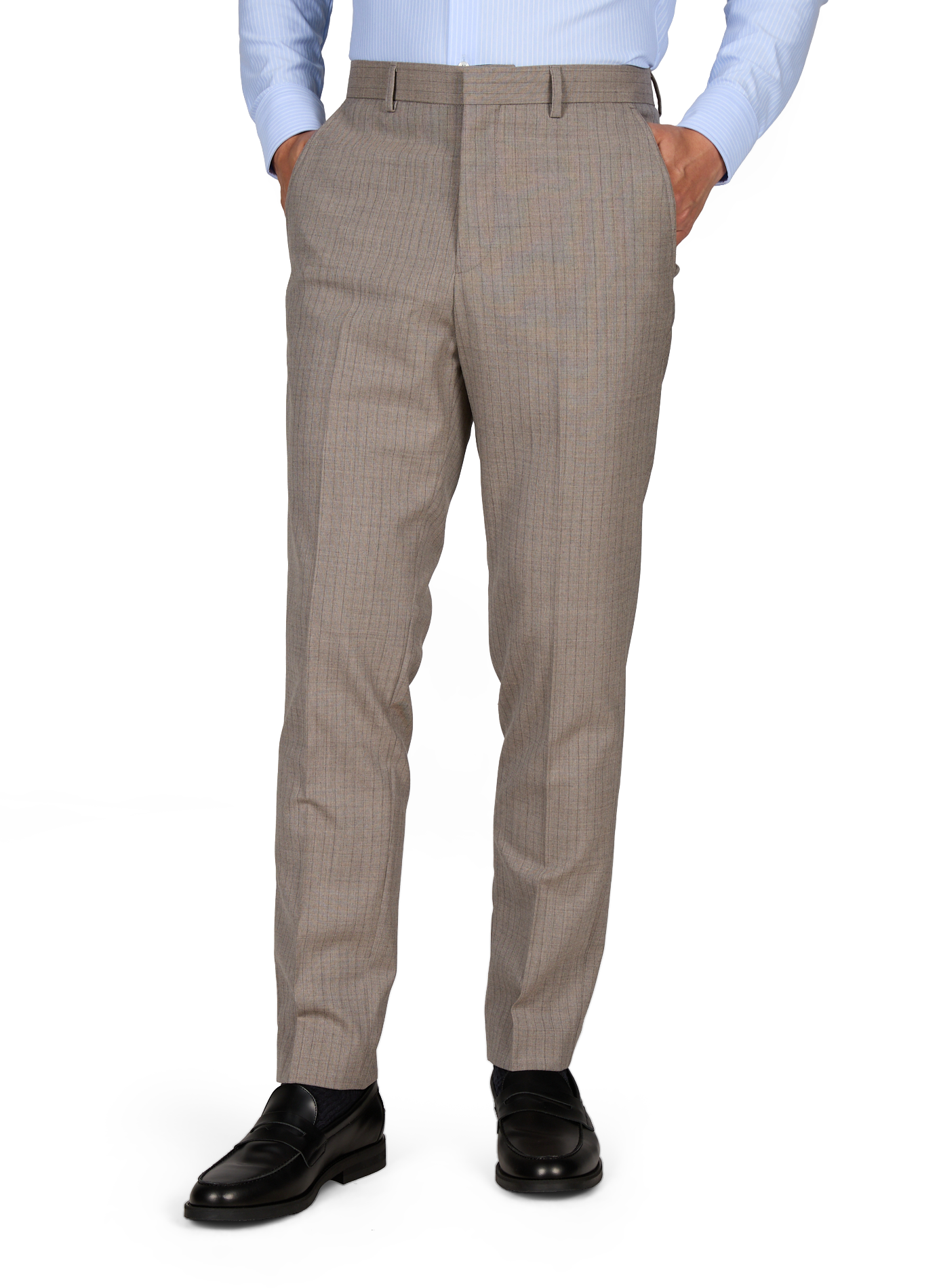 Gestreifte schmal zulaufende Hose mit Falten PIERRE CARDIN Grau