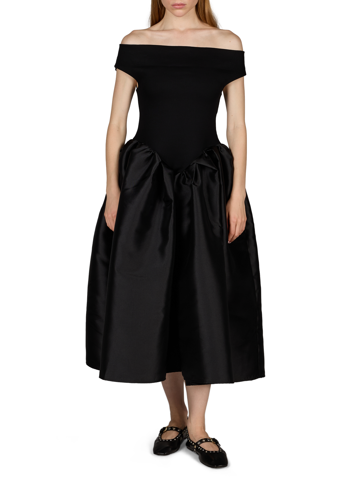 Perry Mary J leather ballet flats STUART WEITZMAN Black