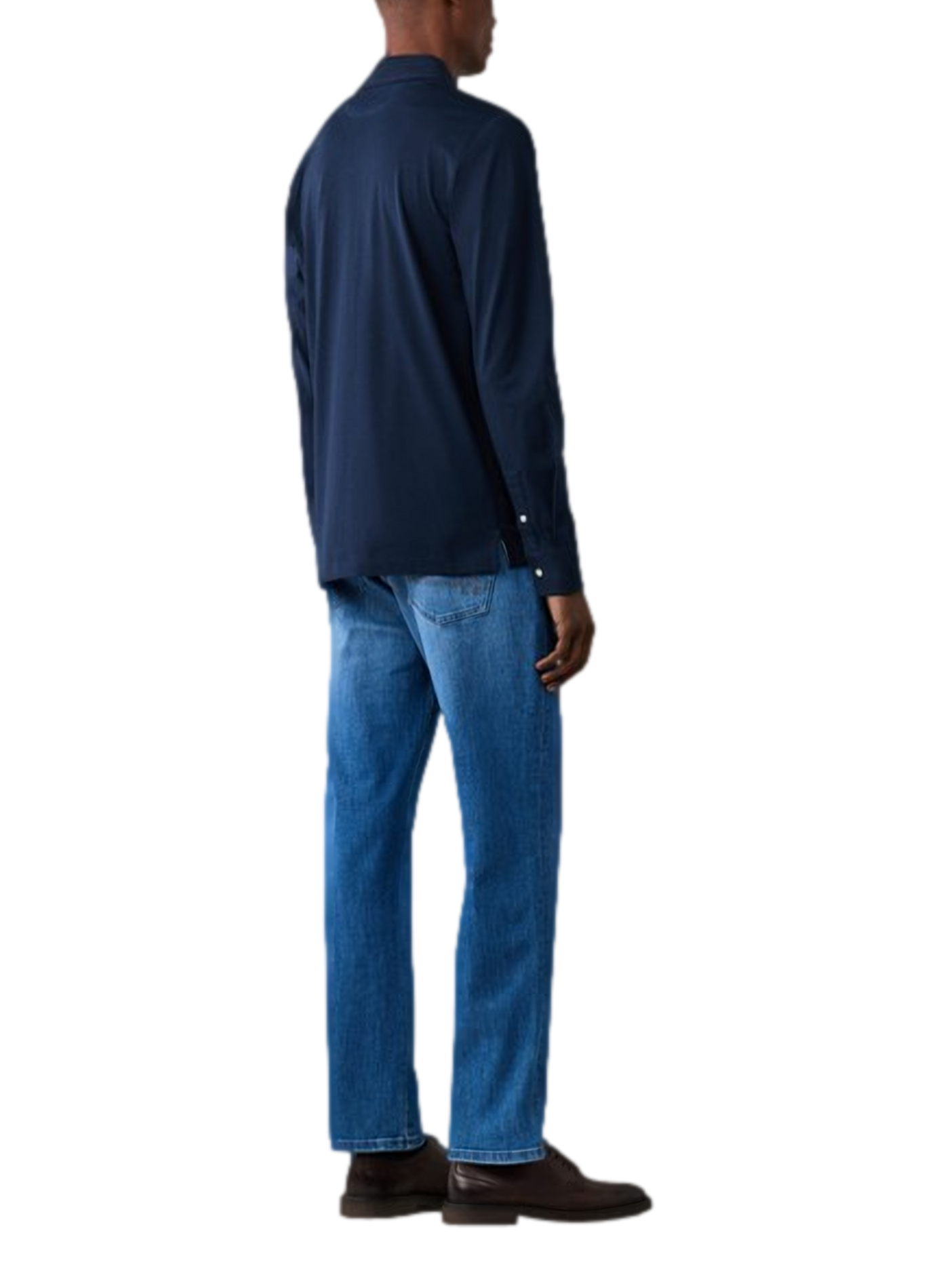 Rechte polo met lange mouwen van katoen HACKETT Blauw