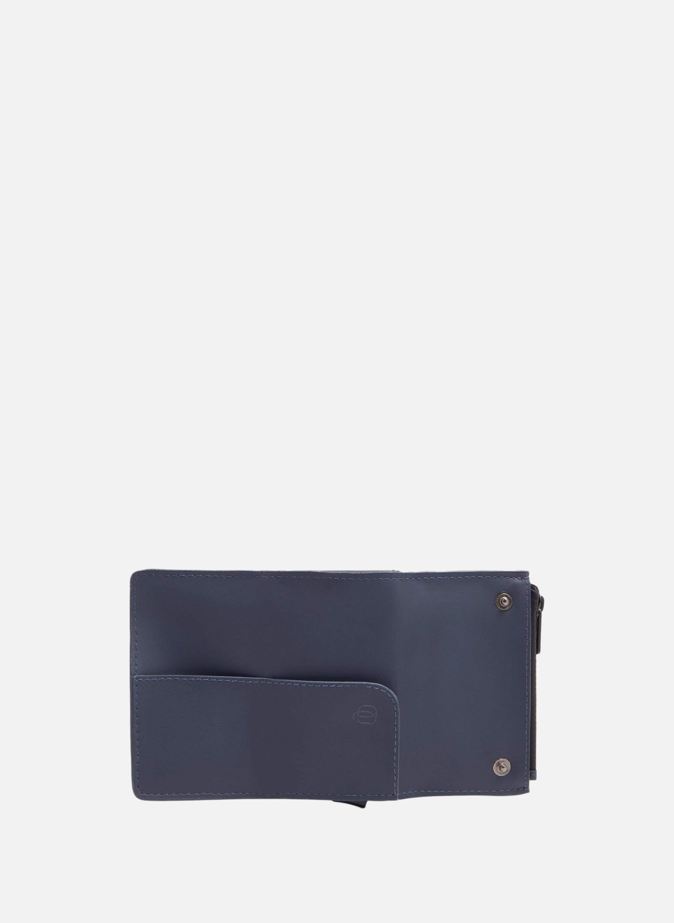 Portefeuille compact pop-up avec porte-monnaie PIQUADRO Bleu