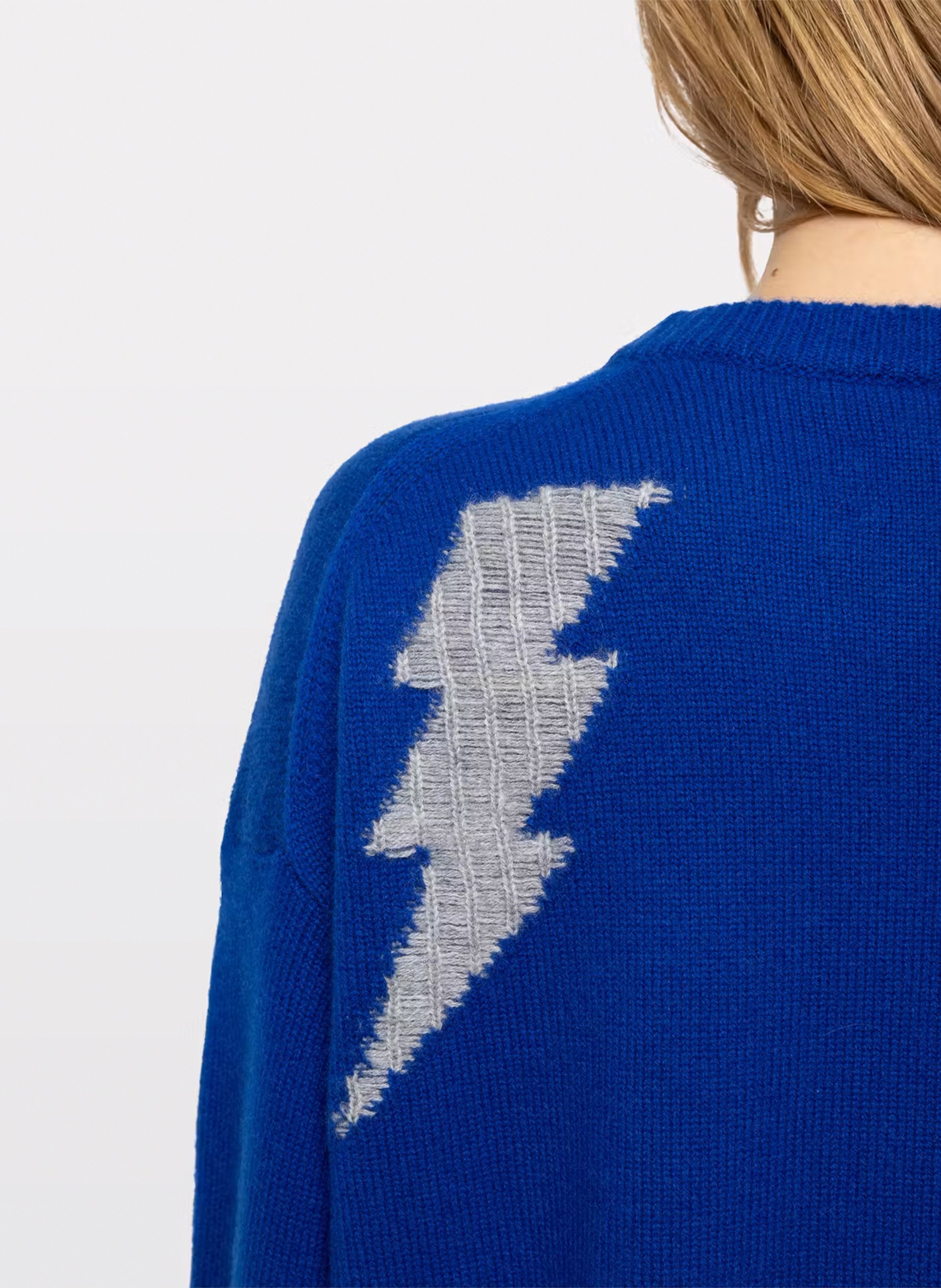 Markuz kasjmieren trui met ruimvallend patroon ZADIG&VOLTAIRE Blauw