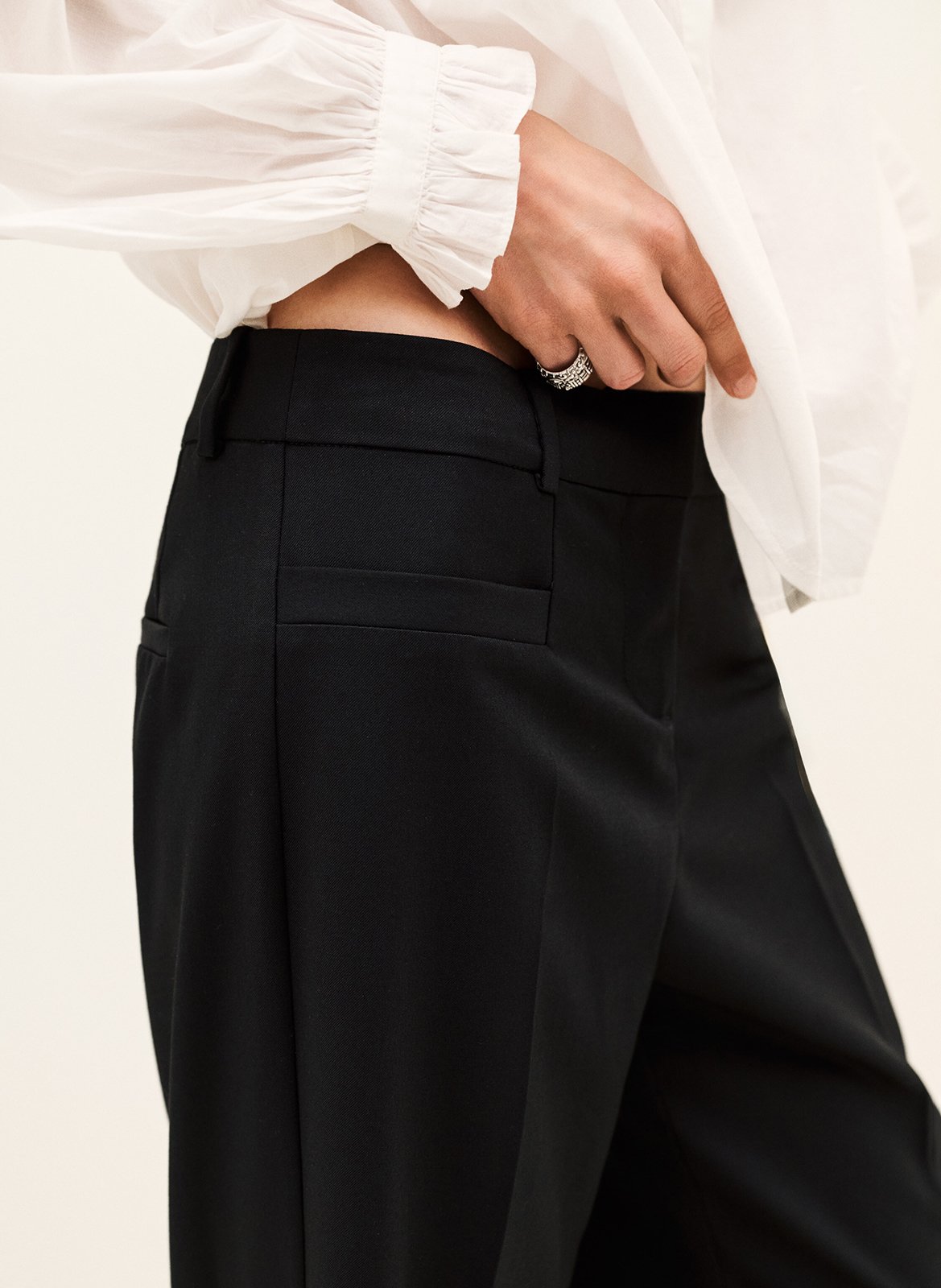 Effen rechte pantalon in pistachekleur BA&SH Zwart