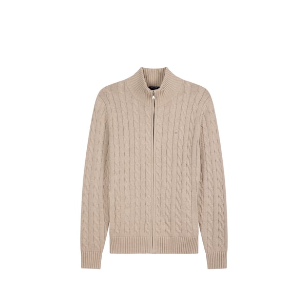 Cardigan à mailles torsadées en coton Cardigan à mailles torsadées en coton